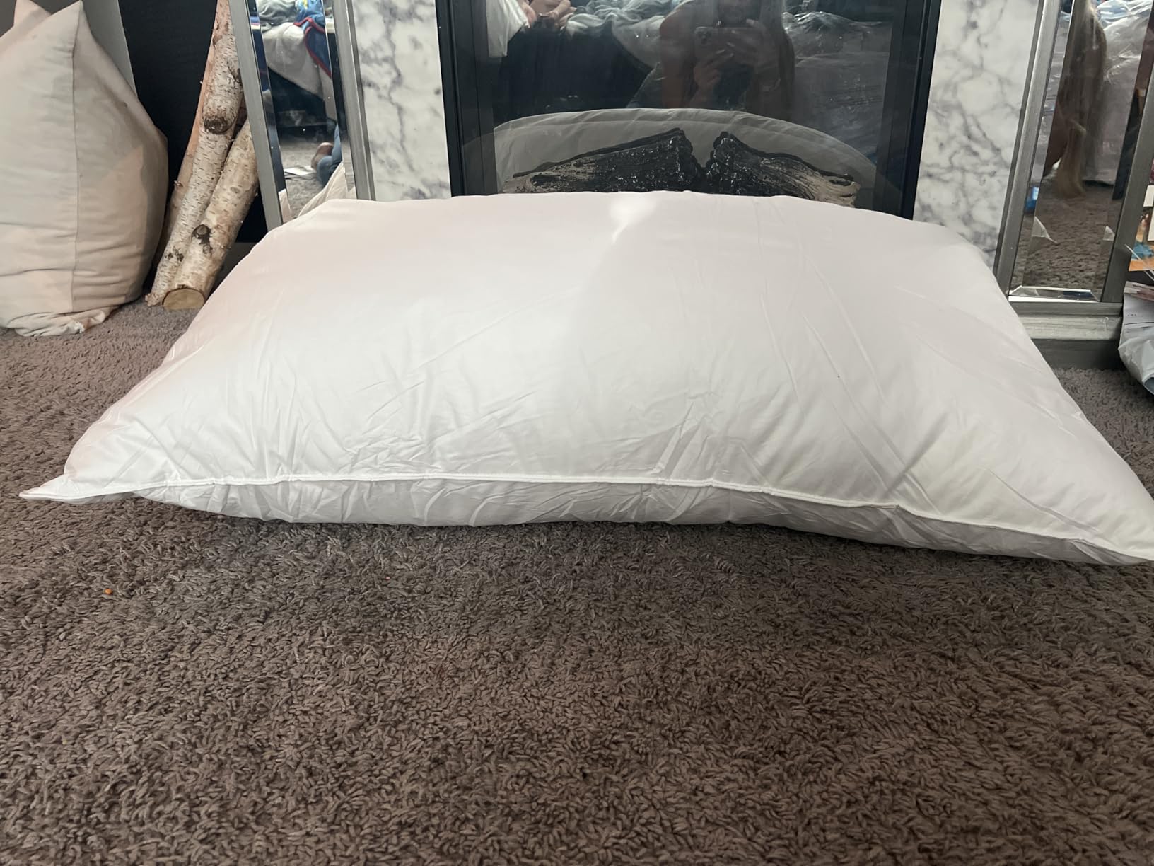 puredown® Goose Feathers and Down White Pillows with 100% Cotton Cover, Bed Sleeping Hotel Collection Pillows Set of 2, Standard Size customer photo 1