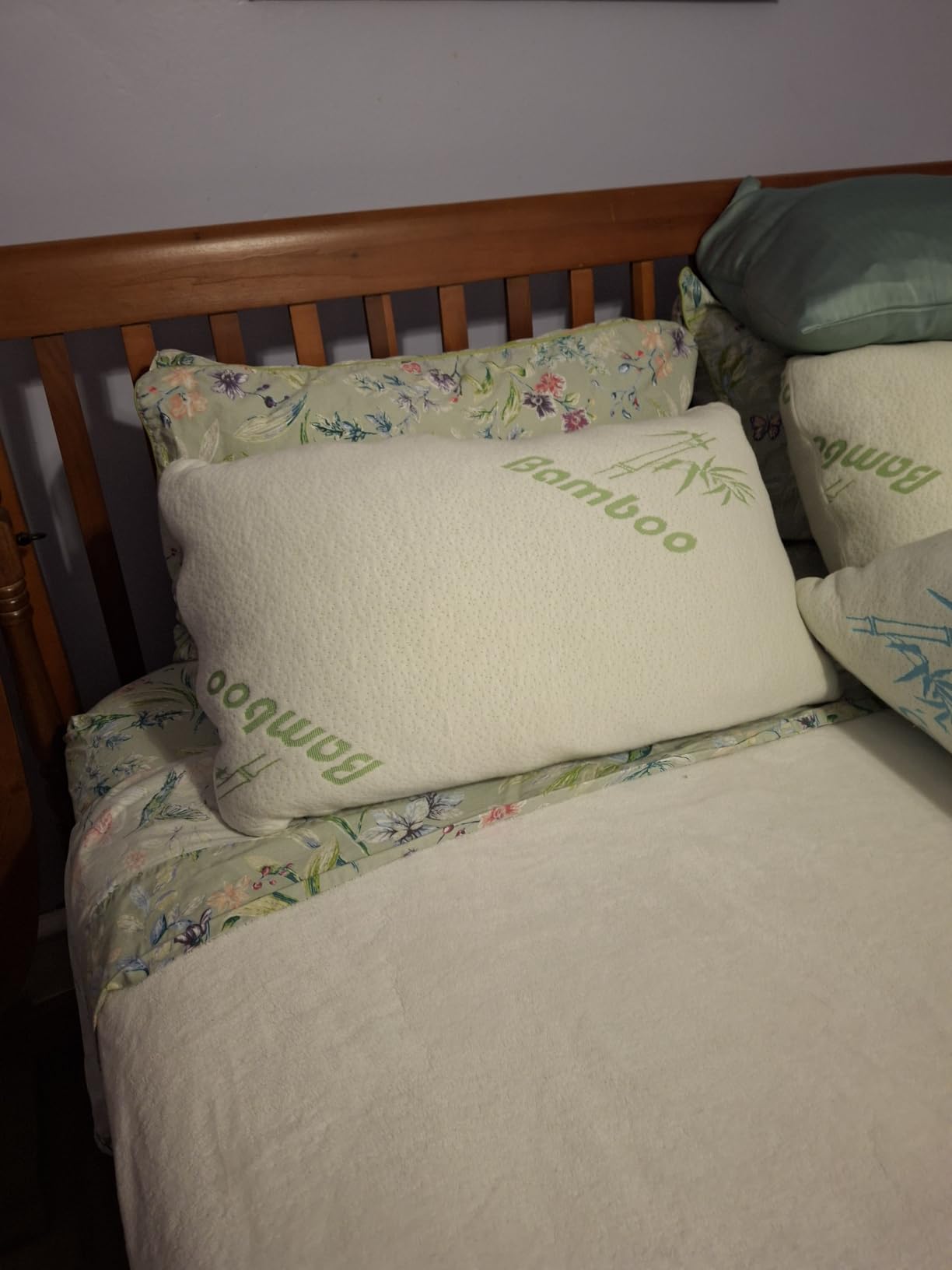 Memory Foam Pillows Queen Size Set of 2 - Cooling Bed Pillows for Sleeping - Back, Stomach, Side Sleeper Firm, Comfy Cool Shredded - 2 Pack, Rayon Derived from Bamboo customer photo 2