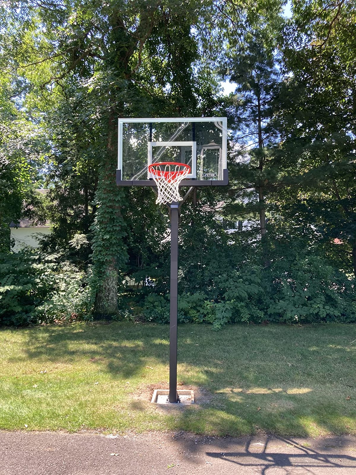 LIFETIME Products Crank Adjust In Ground Basketball Tempered Glass Backboard customer photo 2