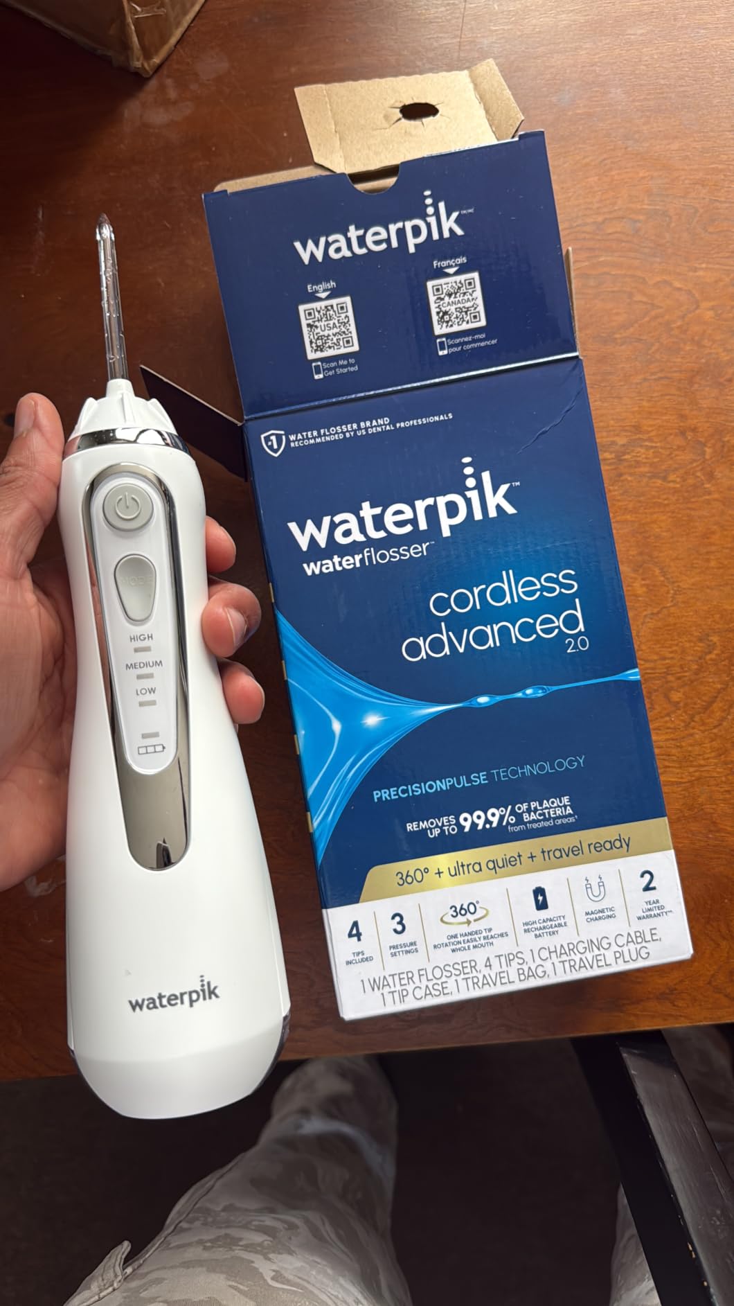 Waterpik Cordless Advanced Portable Water Flosser, Rechargeable, White customer photo 1