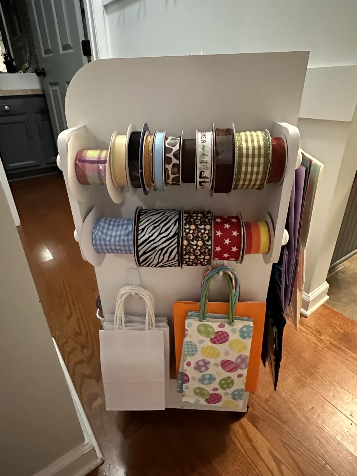 Honey-Can-Do Deluxe Rolling Craft Storage Cart with Locking Wheels | Organizer for 30-inch Wrapping Paper, Ribbon Spools, Tools & Supplies | 3 Drawers & Open Shelves customer photo 2