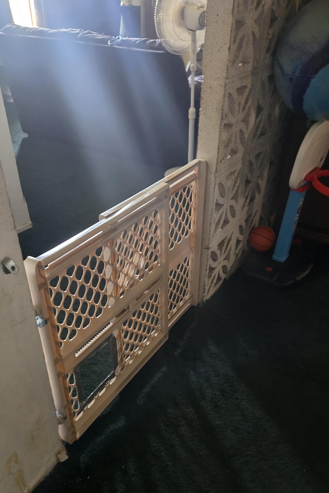 Toddleroo by North States - Supergate Ergo Baby Gate: Plastic Baby Gate for Stairs & Doorways - Adjustable Indoor Safety Gate - Made in USA - 26 to 42 Inches Wide - 26 Inches Tall - Sand customer photo 1