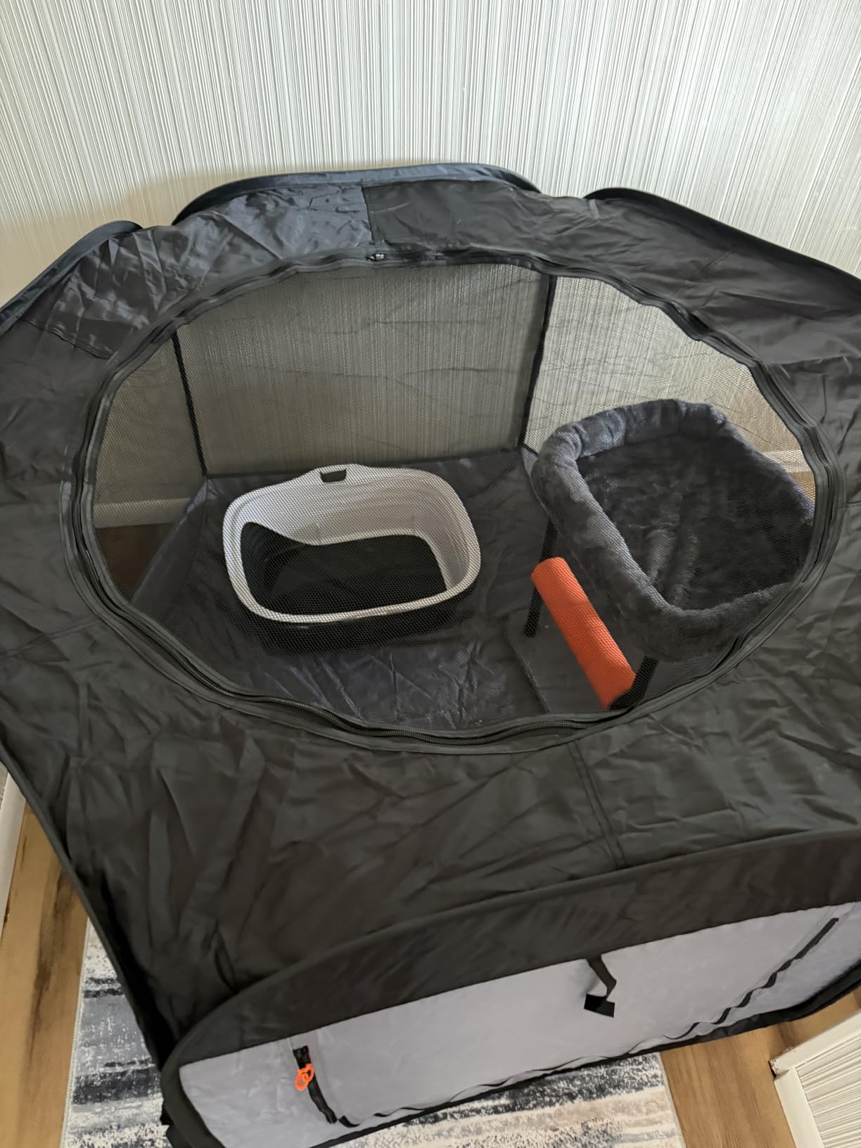 FurHaven Soft-Sided Dog & Cat Playpen, Portable Foldable Indoor & Outdoor Pet Playpen with Mesh Windows & Zippered Door, Gray, Extra Large customer photo 2