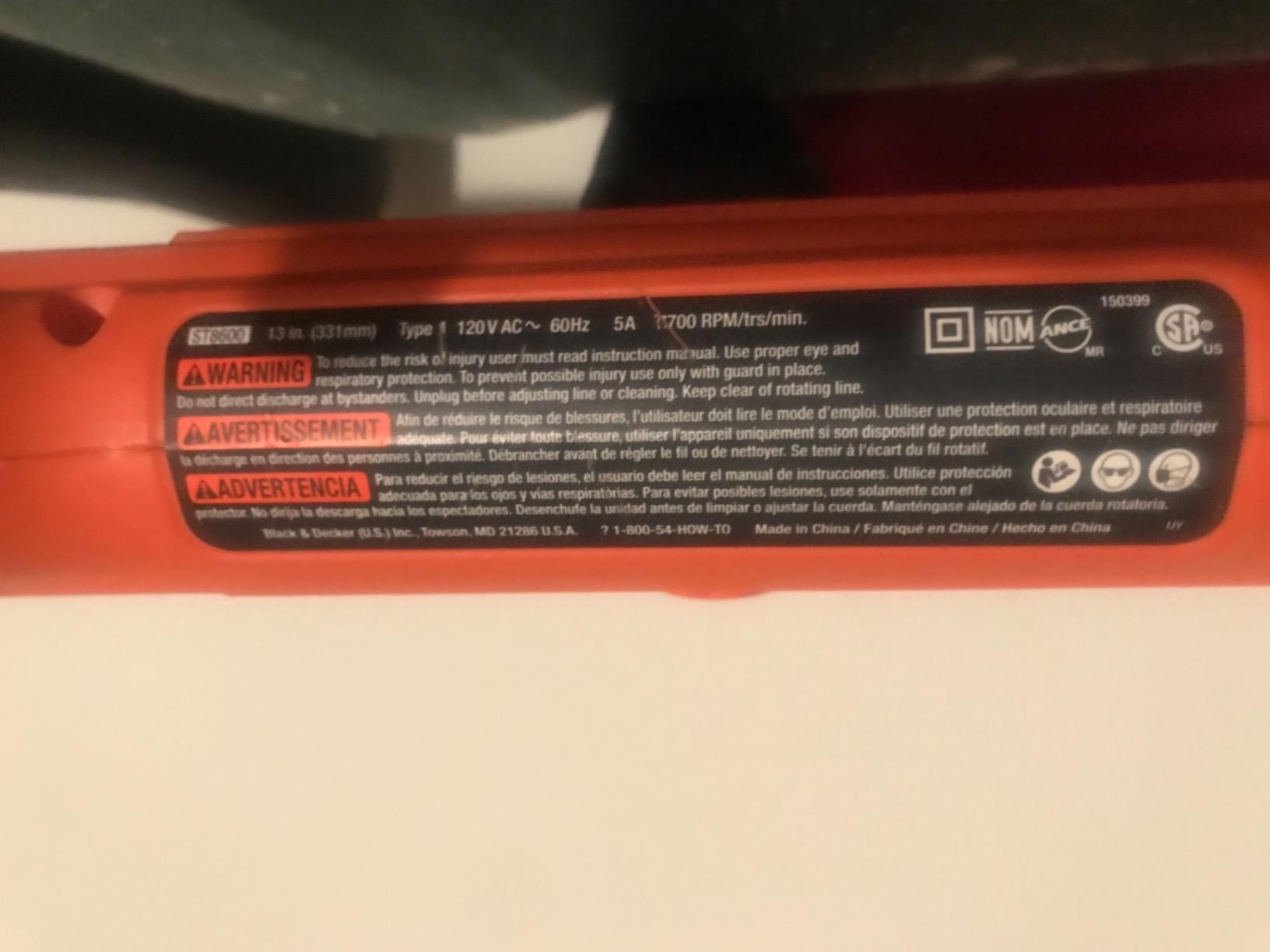 BLACK+DECKER String Trimmer / Edger, 13-Inch, 5-Amp (ST8600) customer photo 1