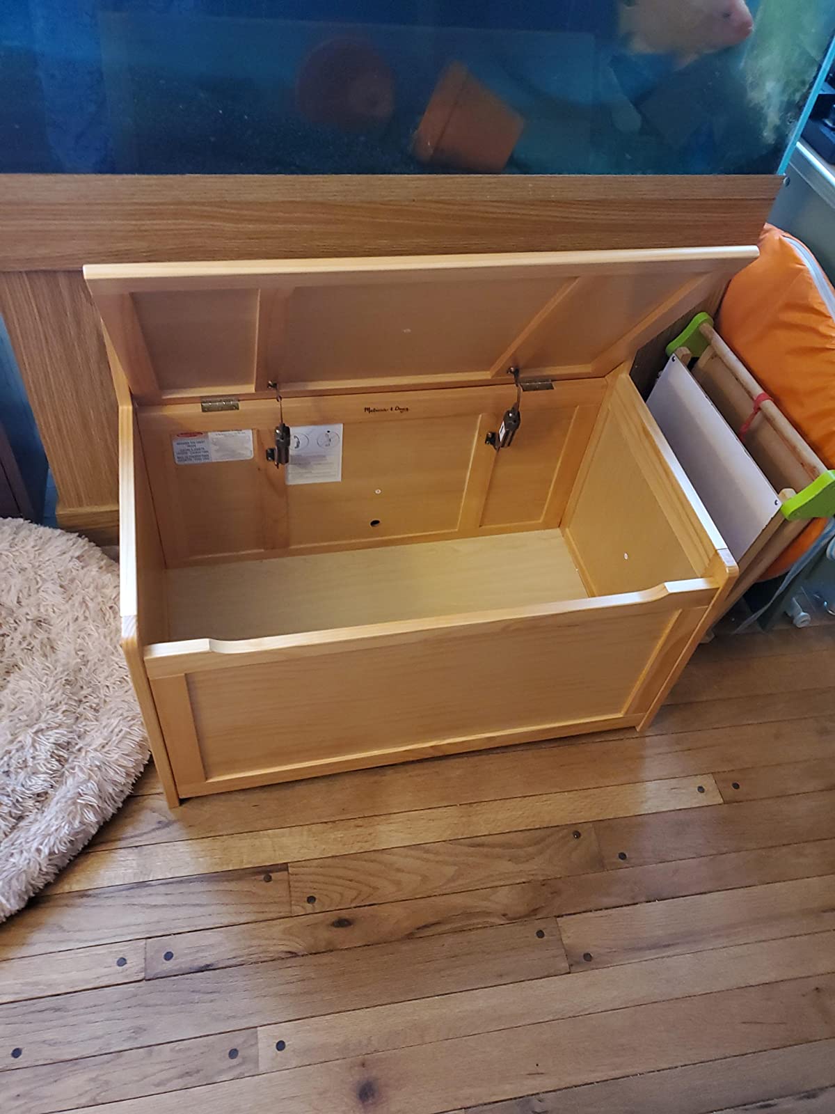 Melissa & Doug Wooden Toy Chest Light Wood Storage Organizer customer photo 1