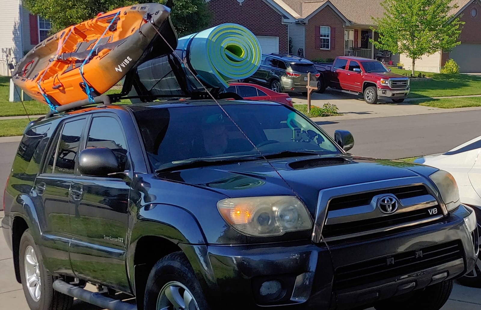 2 Pairs Heavy Duty Kayak Rack-Includes 4 Pcs Ratchet Tie-Mount on Car Roof Top Crossbar-Easy to Carry Kayak Canoe Boat Surf Ski (J-Bar Rack) customer photo 1