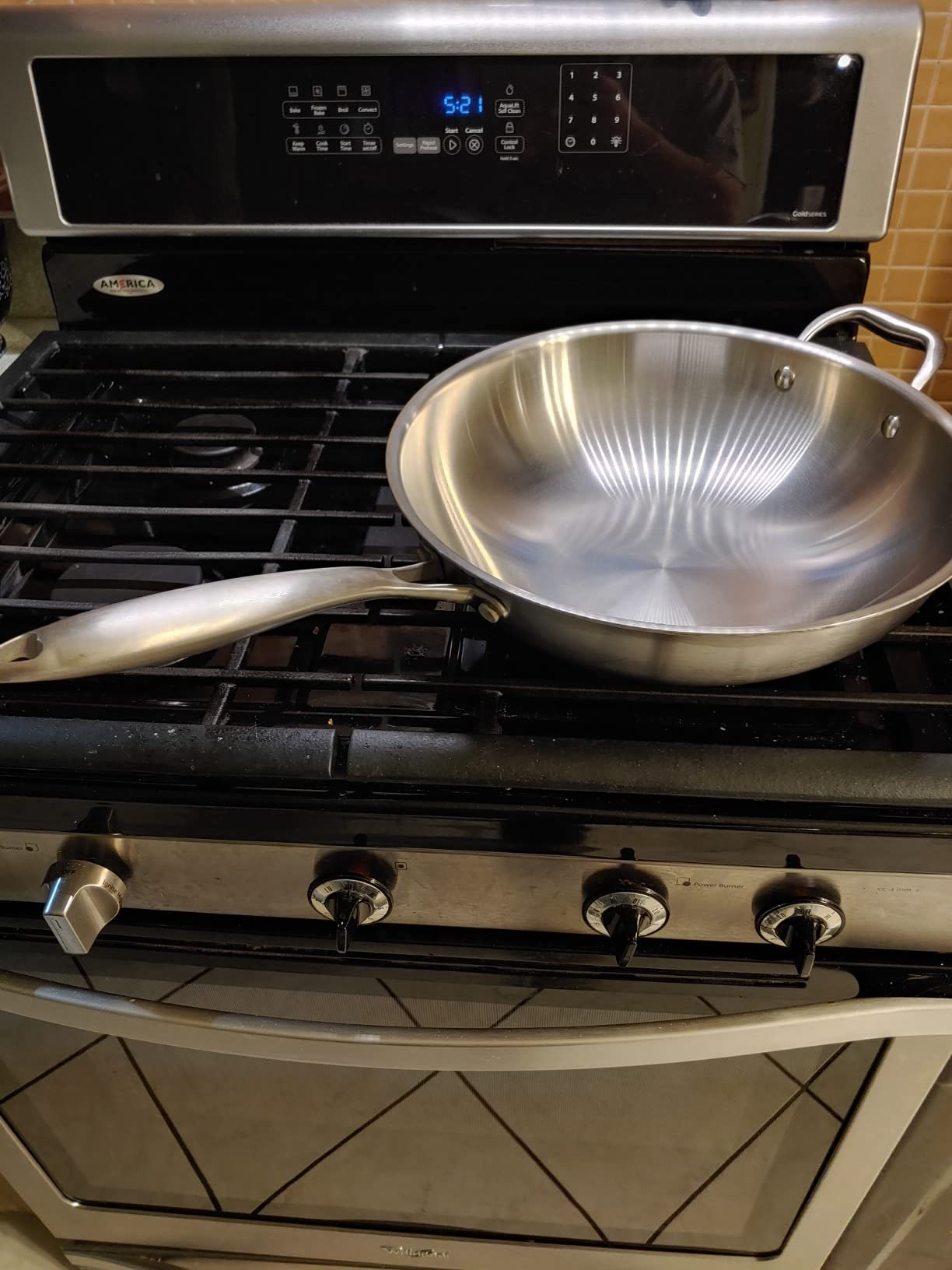 Willow & Everett Stainless Steel Flat Bottom Wok Pan, Professional Traditional Stir Fry Cookware w/Domed Lid & Spatula, Low Maintenance Rust & Scratch Resistant for Induction Gas Electric Stove Top customer photo 2