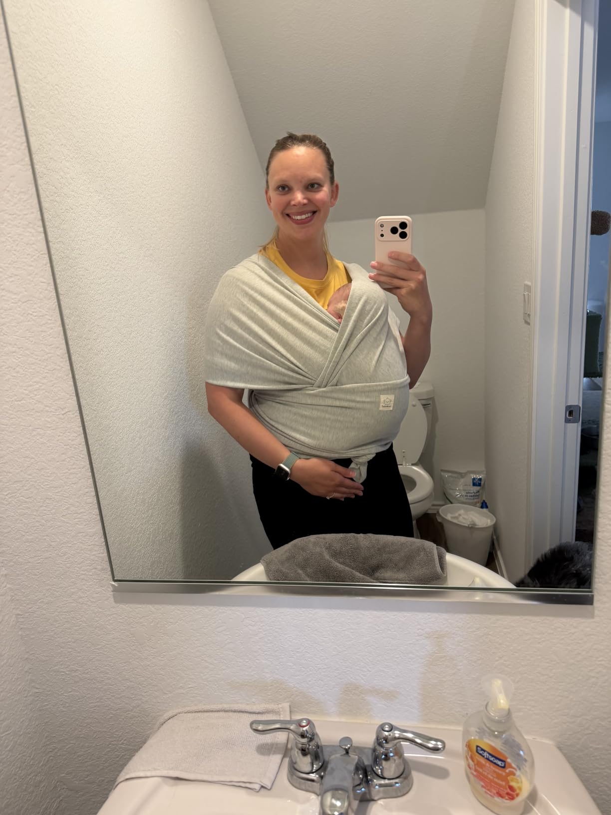 KeaBabies Baby Wrap Carrier, All in 1 Original Baby Carrier (Trendy Black) customer photo 1