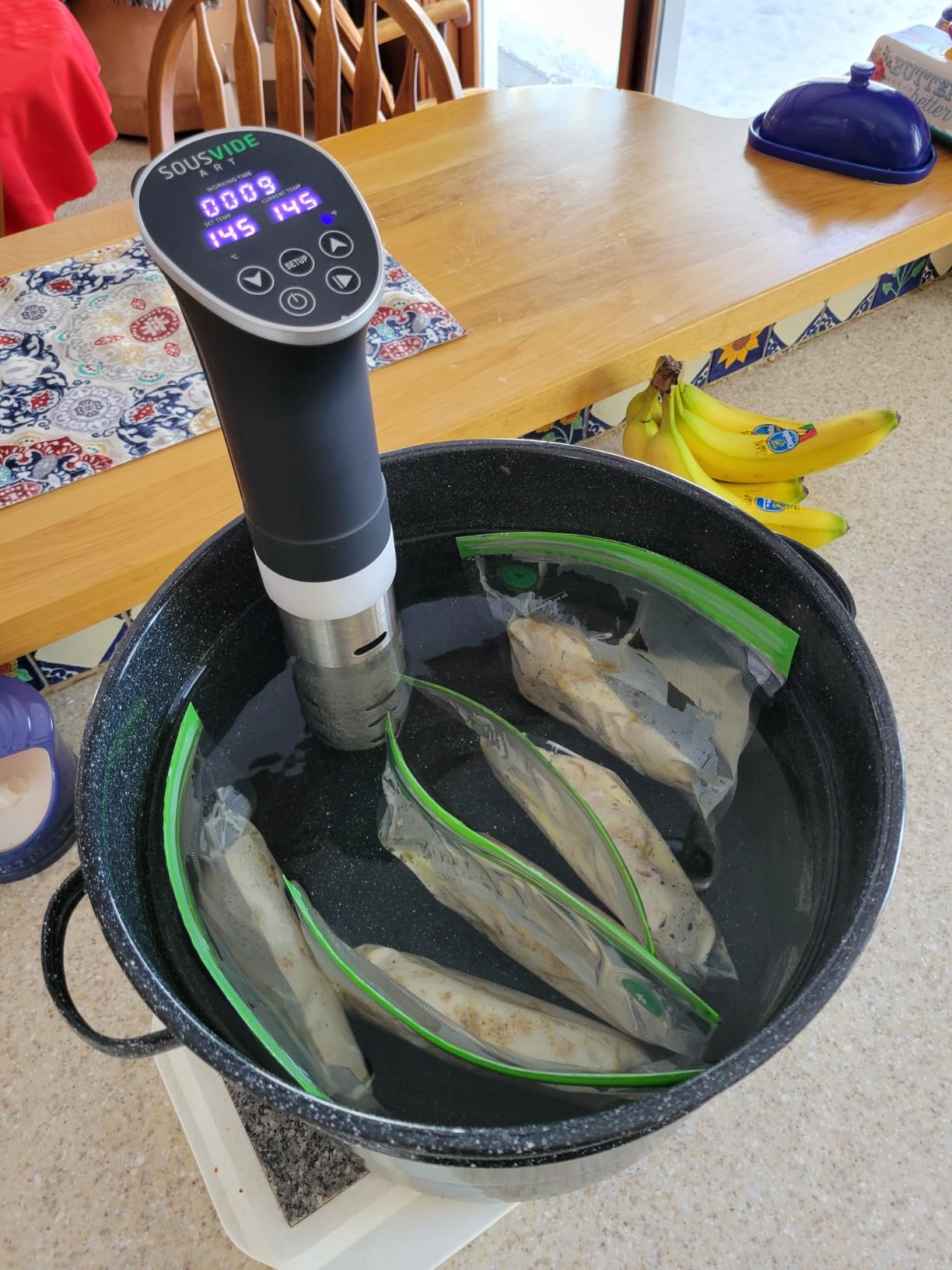 SOUSVIDE ART Sous Vide Cooker Kit - 1000W Immersion Circulator - 15 Vacuum Bags, Pump, Digital Timer and Temperature Control; Complete Sous Vide Machine Cooking Kit for Home Chefs and Beginners customer photo 1