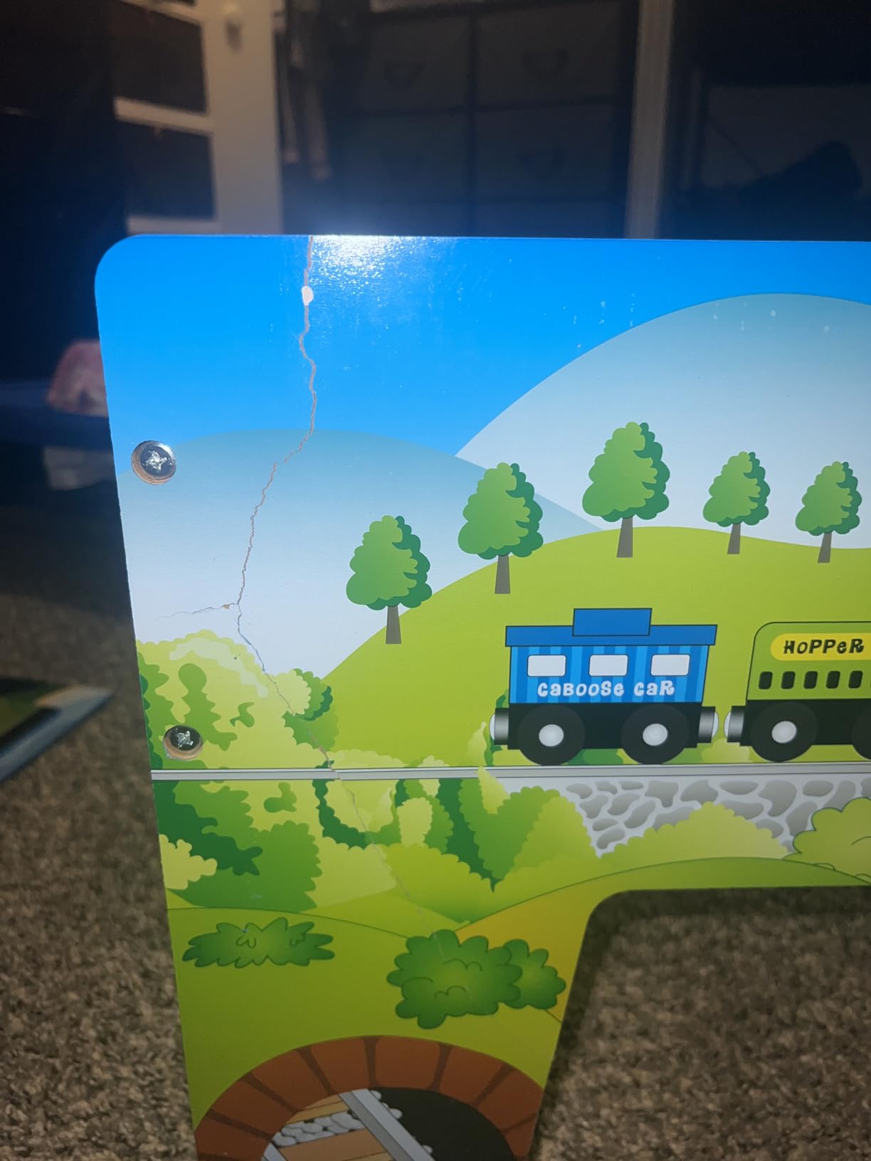 Hey Play Wooden Train Table Set, Blue, 75-Piece-Set customer photo 2