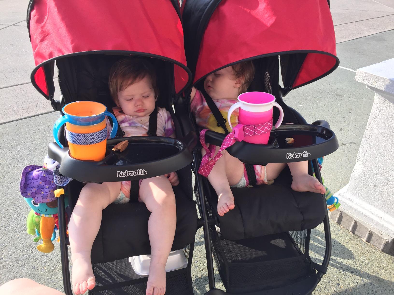 Kolcraft Cloud Plus Lightweight Double Stroller with Extra Storage, Red/Black customer photo 2