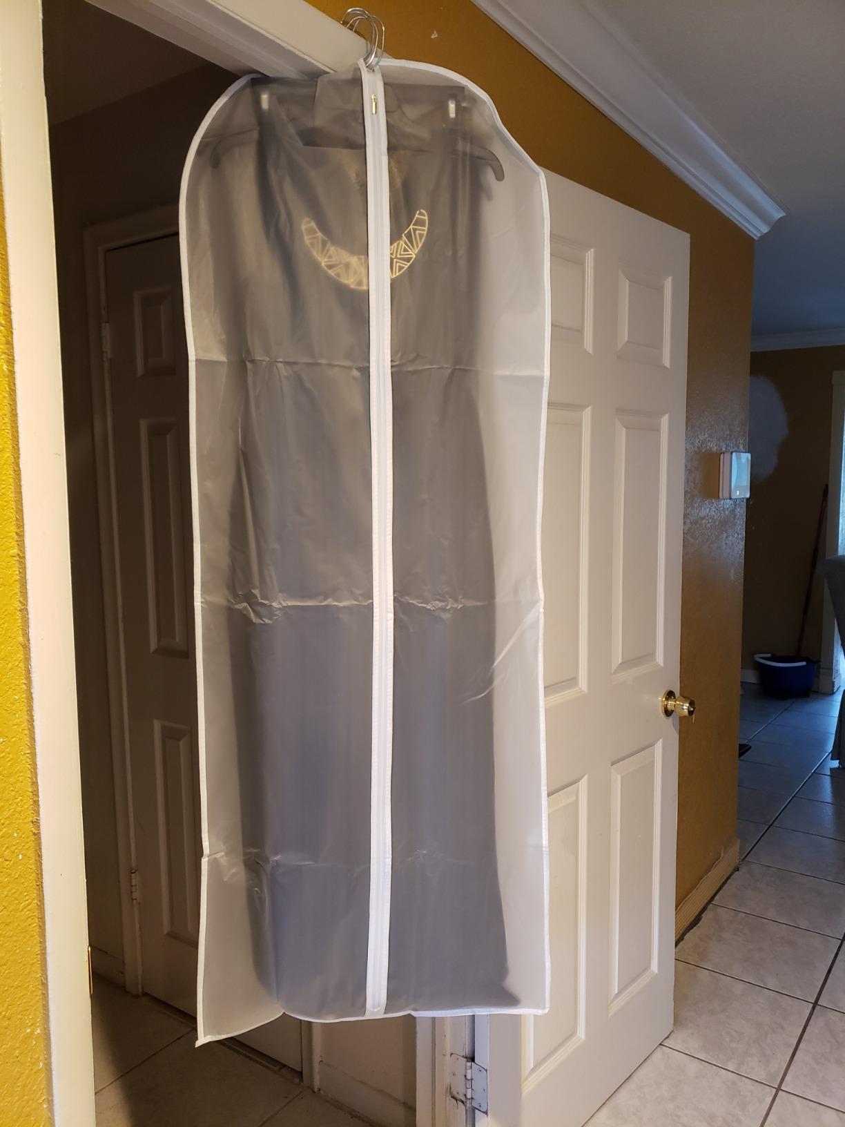 HomeClean Garment Bag (Set of 6) Plastic Garment Bags with Zipper Hanging Clothes Cover Dress Bag for Suits, Coats Closet (24'' x 40'', Black) customer photo 2