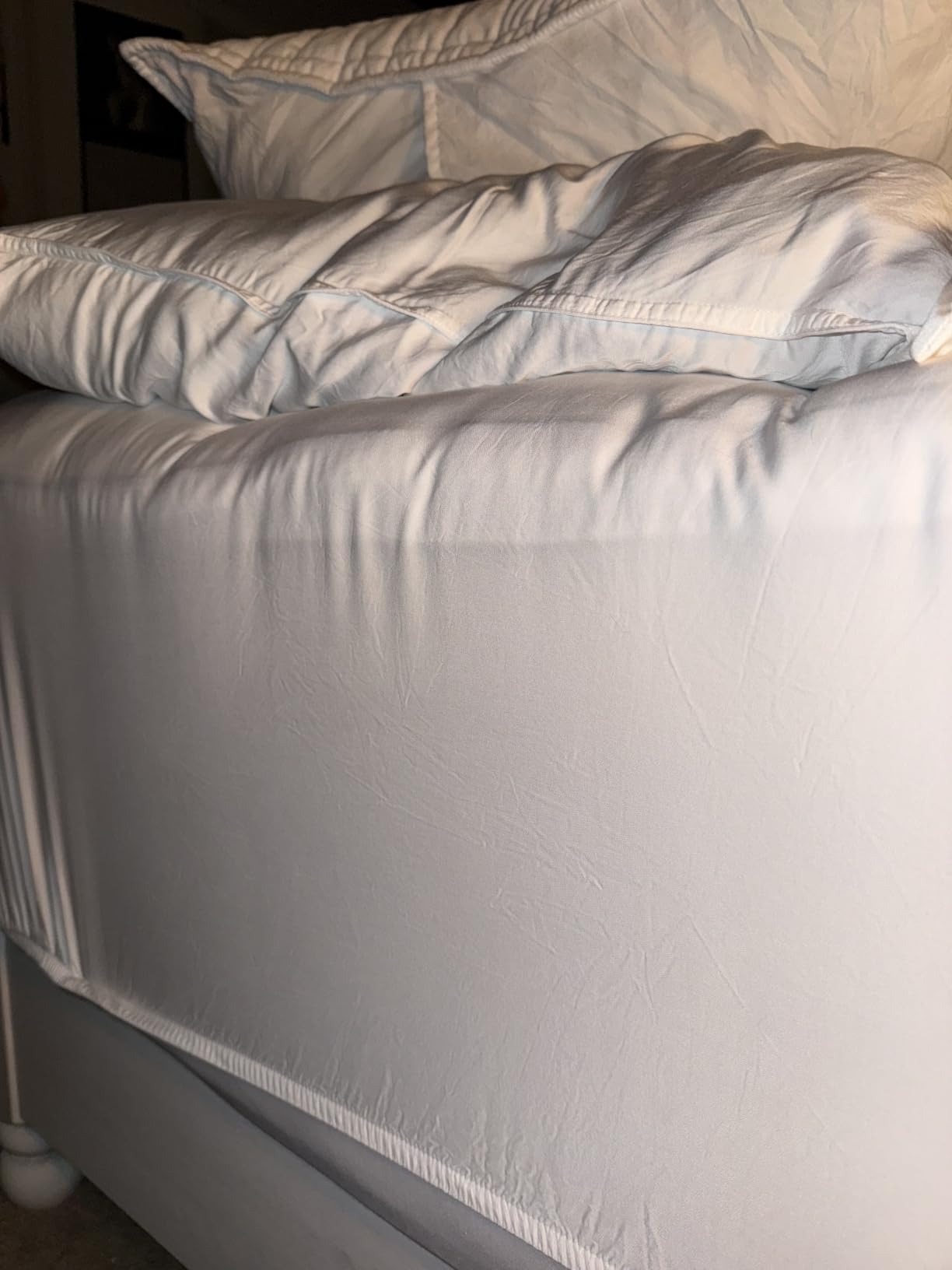 Pure Bamboo Queen Sheets, Genuine 100% Organic Viscose Derived from Bamboo Bed Sheet Set, Luxuriously Soft & Cooling, Double Stitching, 2 Year Quality Promise (Queen, Sea Glass) customer photo 2
