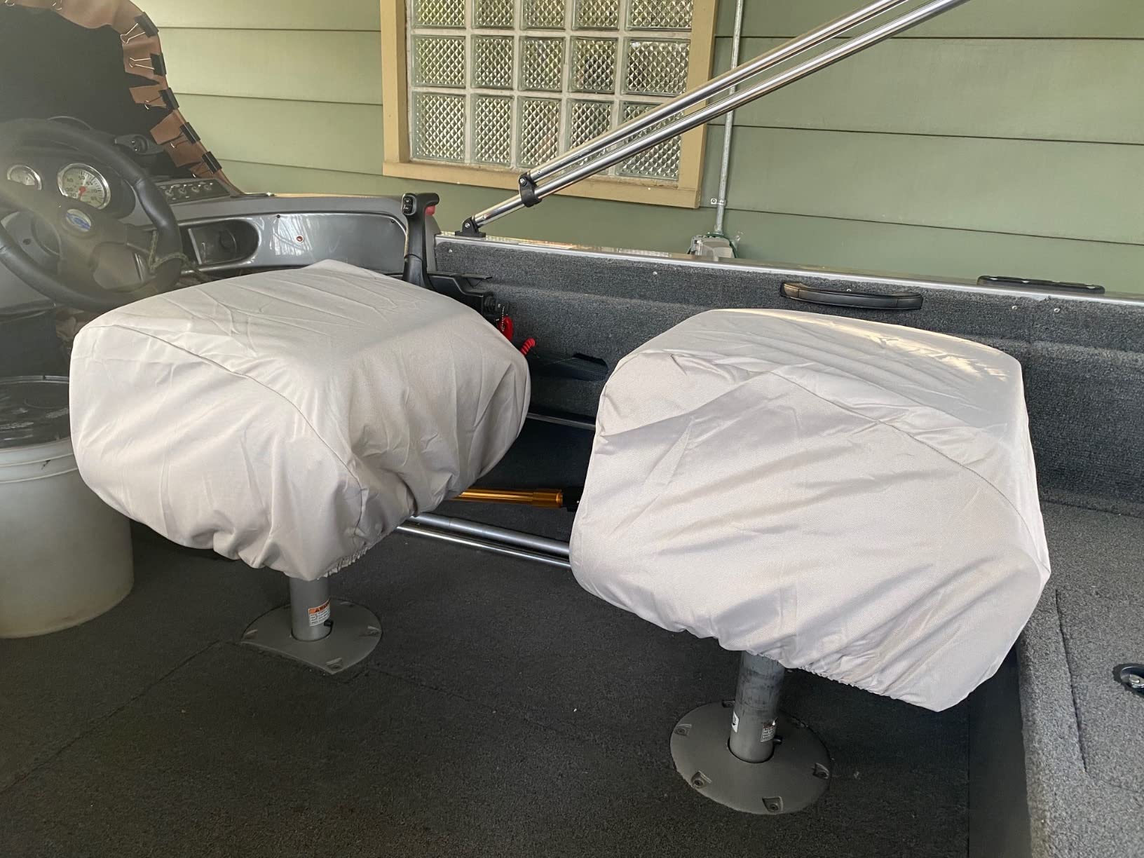 iCOVER Boat Folding Seat Cover - 600 Denier Canvas Waterproof Heavy-Duty Weather Resistant Material Trailerable Fishing Chair Covers customer photo 1