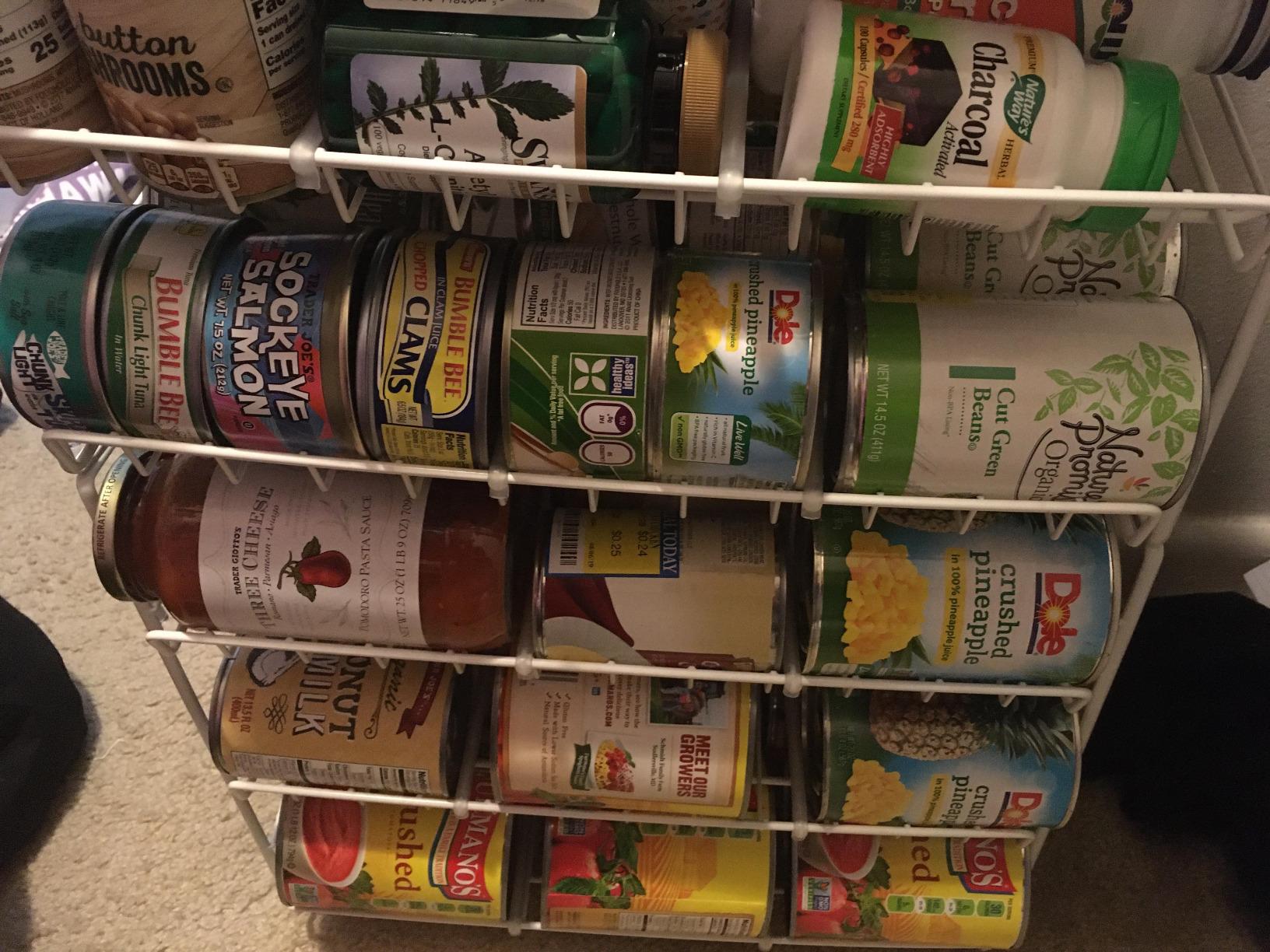 Simple Houseware 3-Tier Stackable Can Organizer Rack Hold 36 Cans, White customer photo 1