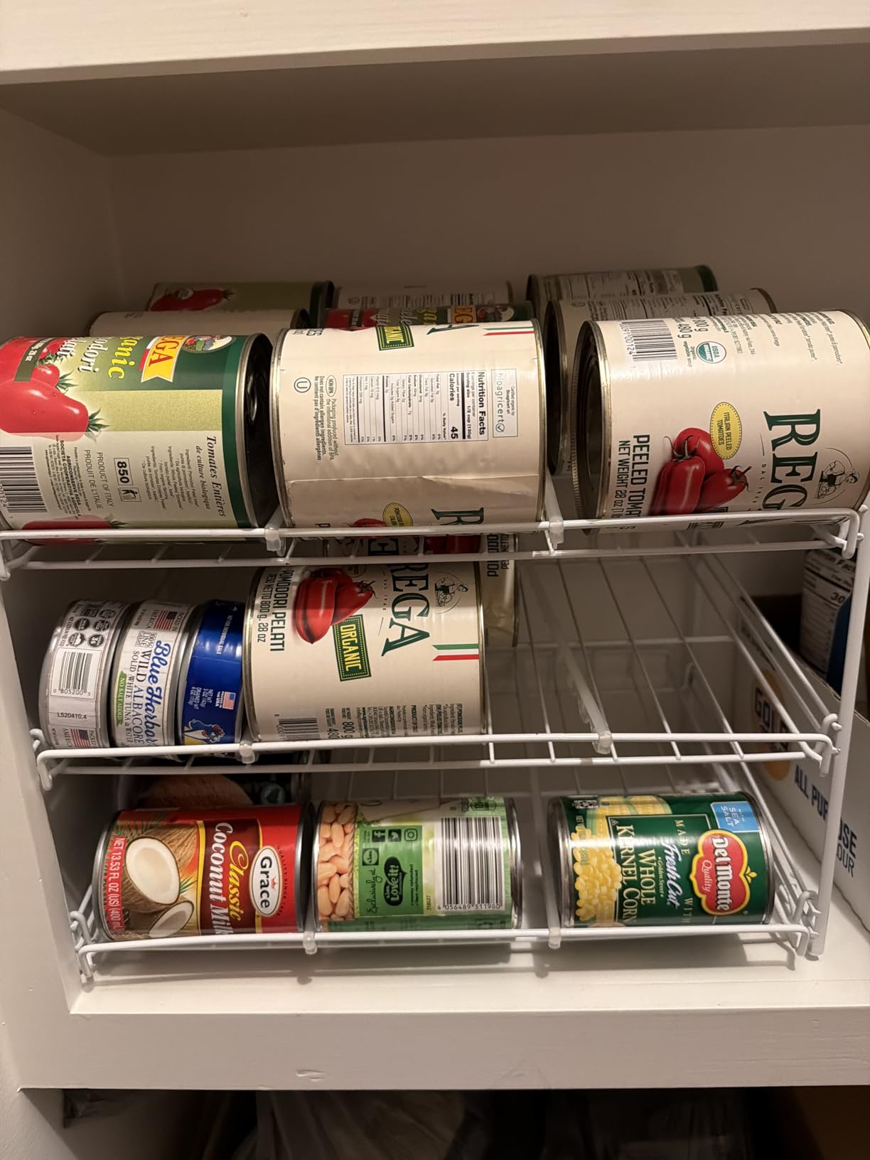 Simple Houseware 3-Tier Stackable Can Organizer Rack Hold 36 Cans, White customer photo 2