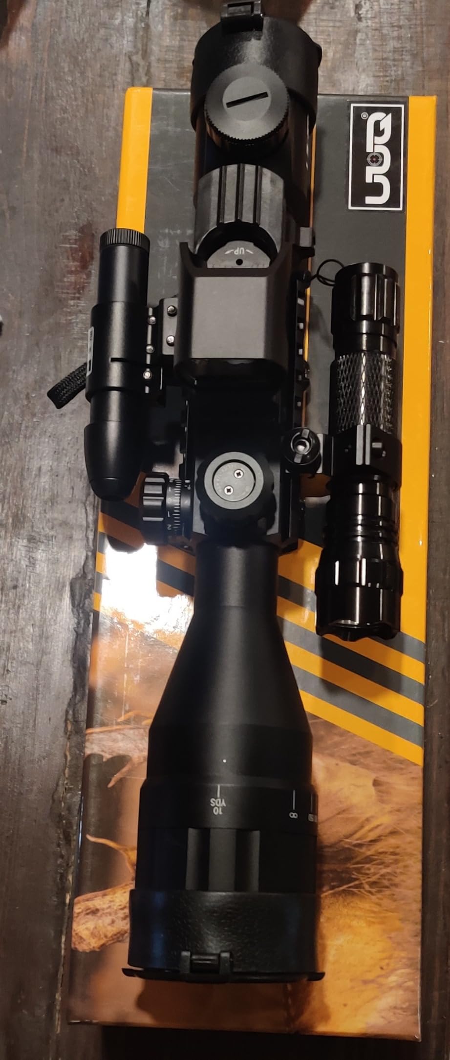UUQ 4-12&16X50 AO Rifle Scope Red/Green Illuminated Range Finder Reticle W/Green Laser - Holographic Reflex Red Dot Sight - 5 Brightness Modes Flashlight customer photo 1