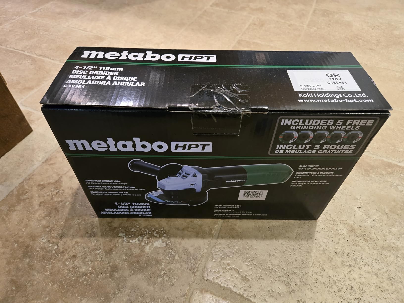 Metabo HPT 4-1/2-Inch Angle Grinder, Includes 5 Grinding Wheels & Hard Case, 6.2-Amp Motor, Compact & Lightweight, G12SR4 customer photo 2