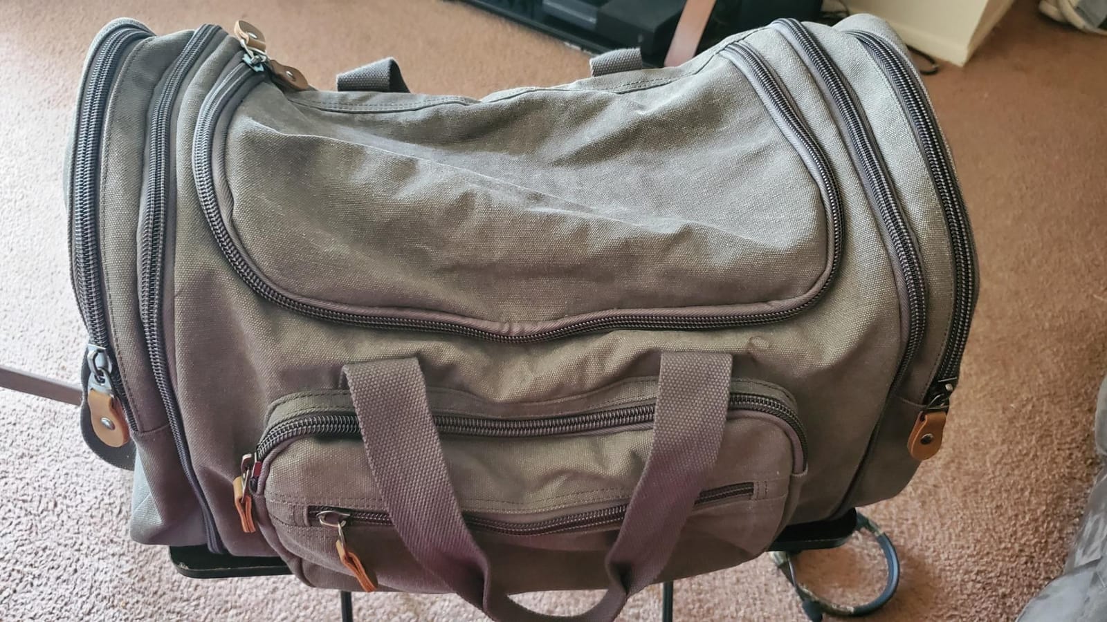 Gonex Canvas Duffle Bag, Expandable 60L Travel Overnight Weekender Bag customer photo 2