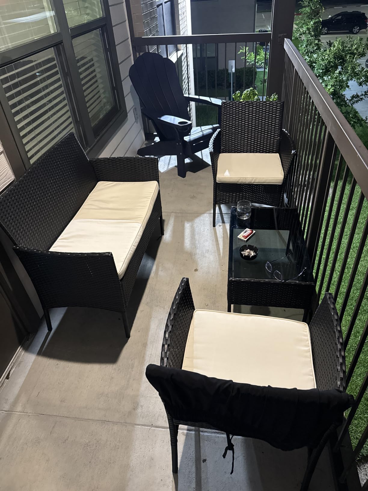 FDW 4-Piece Patio Furniture Set | Black | Outdoor Wicker Furniture customer photo 2