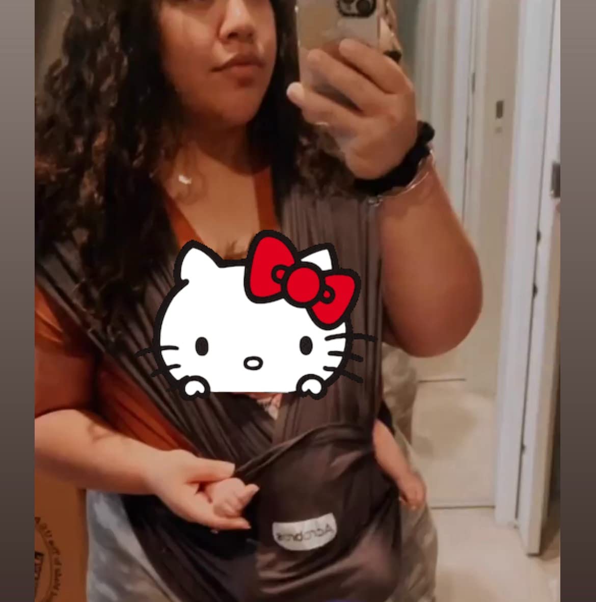 Acrabros Baby Wrap Carrier,Hands Free Baby Carrier Sling,Lightweight,Breathable,Softness,Perfect for Newborn Infants and Babies Shower Gift,Black customer photo 2