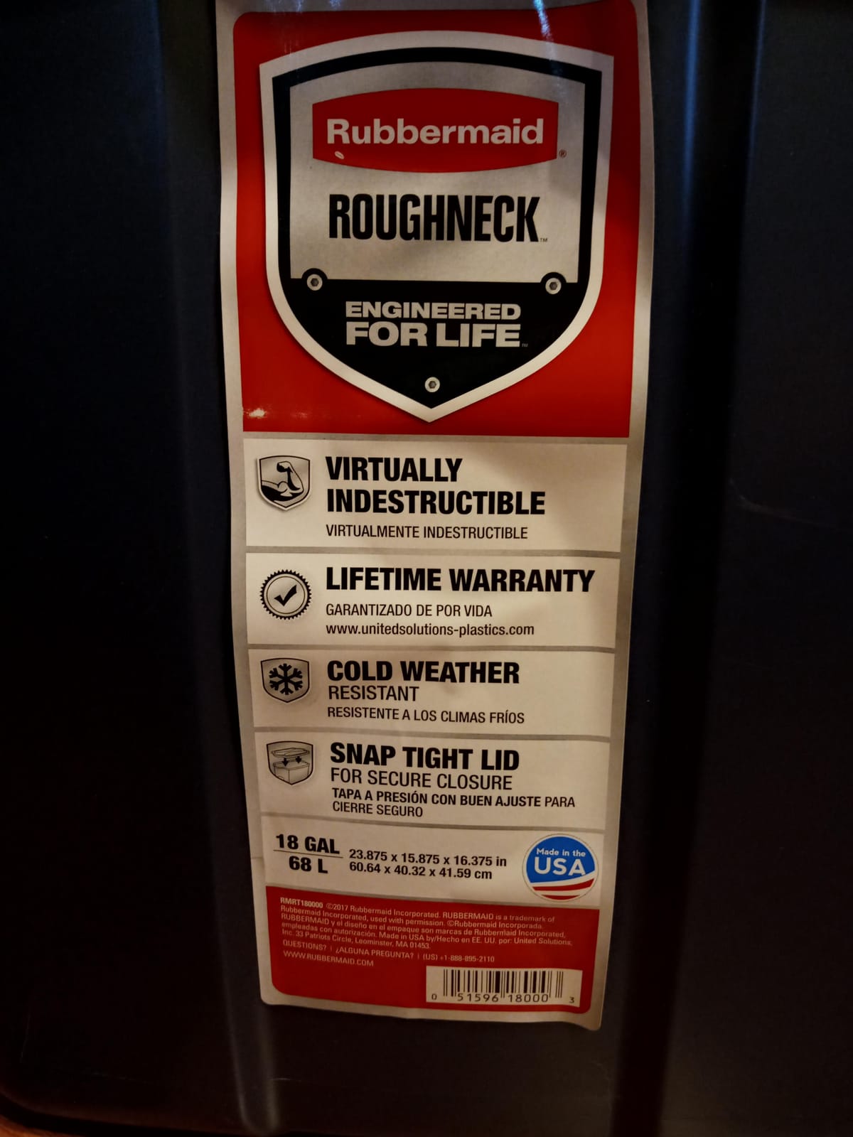 Rubbermaid Roughneck Tote 10 Gal, 8 Pack, Made in USA, Dark Indigo Metallic, Rugged Plastic Stackable Storage Bins with Lids and Handles customer photo 1