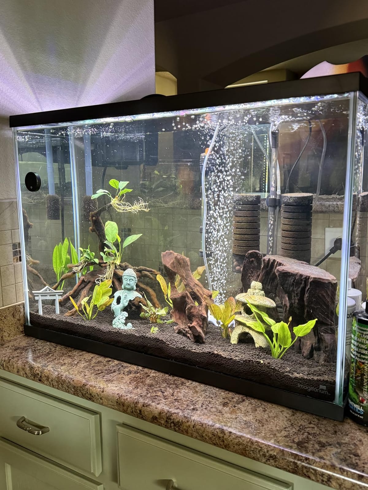 Hygger Aquarium Double Sponge Filter, Comes with 2 Spare Sponges, 1 Bag of Bio Ceramic Media Balls, Quiet Submersible Foam Filter for Fresh Water and Salt-Water Fish Tank (M) customer photo 1