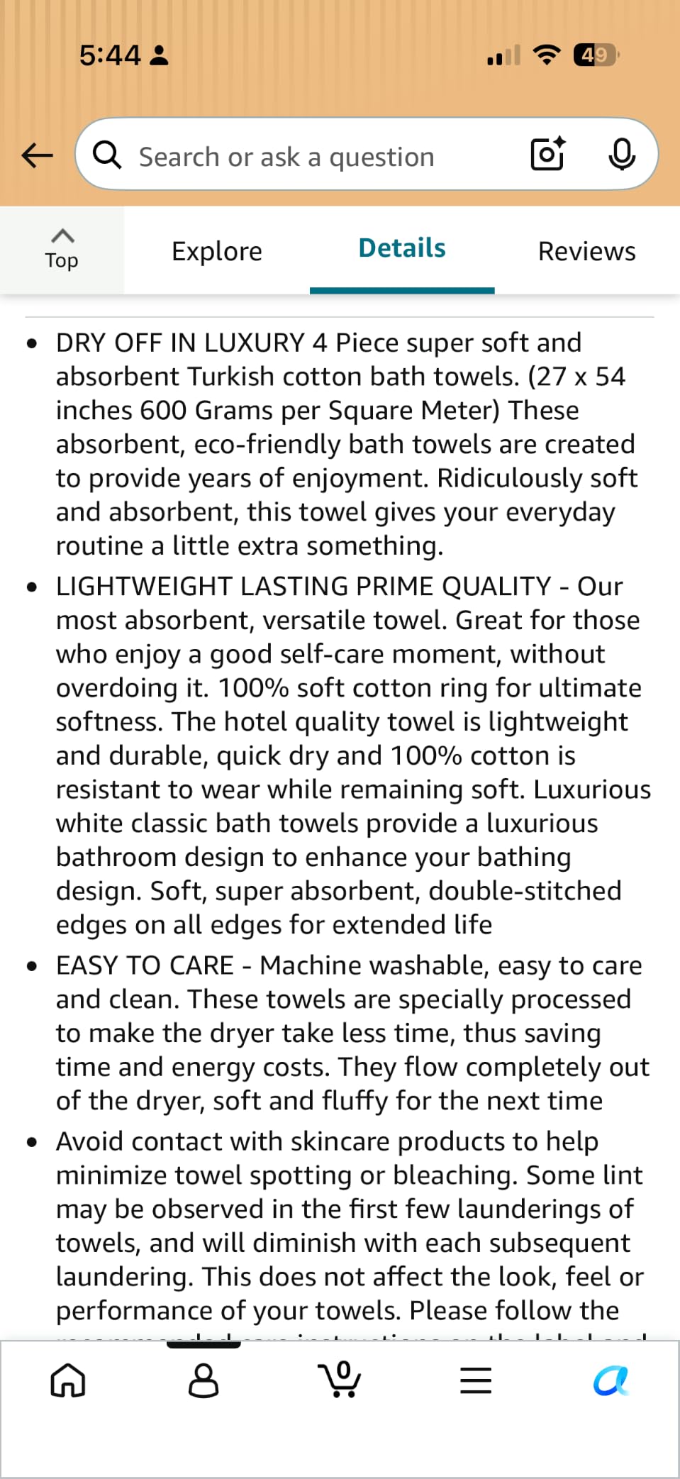 Hawmam Bath Linen Towels Large, Turkish Cotton, 4 Pack, White customer photo 1