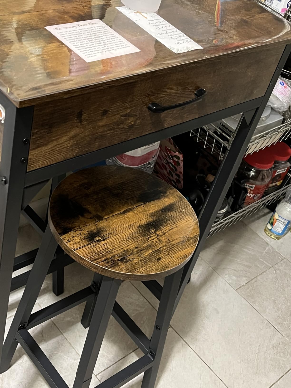 VASAGLE Bar Stools Set of 2 with Footrest, Modern Basic Style customer photo 1