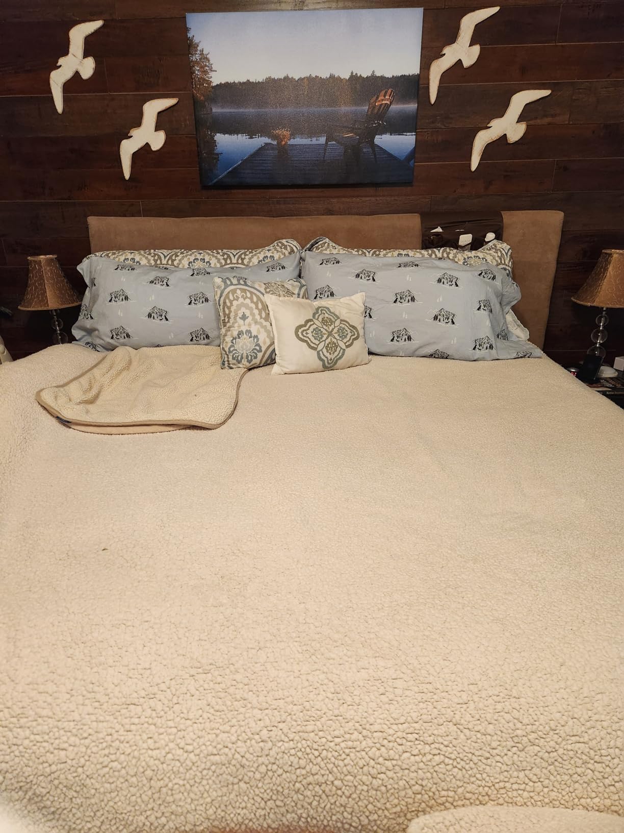 RUVANTI 100% Cotton Flannel Sheets Queen Size 4 Pcs Set, Grey Plaid customer photo 1
