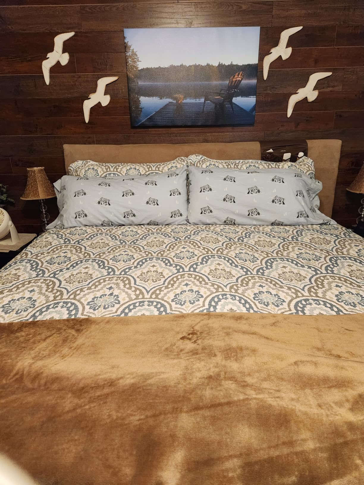 RUVANTI 100% Cotton Flannel Sheets Queen Size 4 Pcs Set, Grey Plaid customer photo 2