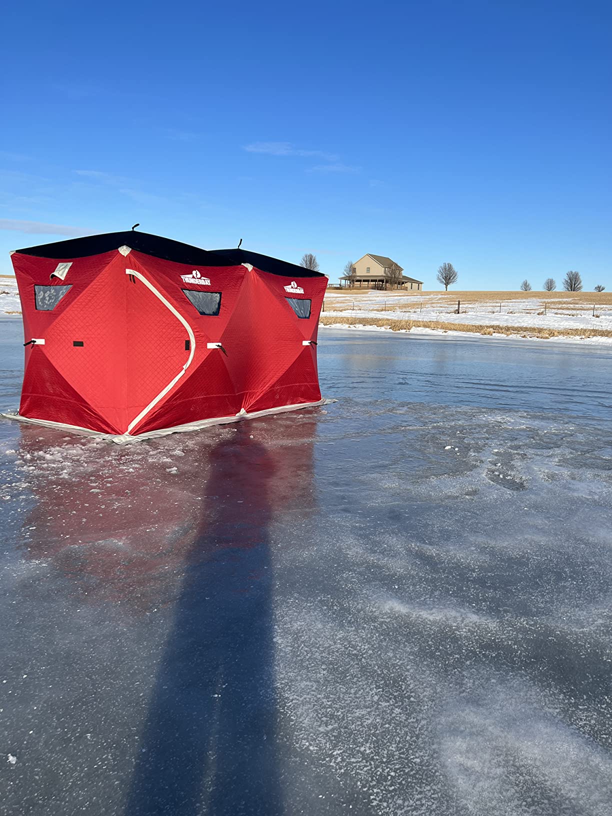 THUNDERBAY Ice Cube Series Pop-Up Hub-Style Ice Fishing Shelter, 68-112 Square Feet of Fishable Area, Portable 6-8 Person Ice Shanty customer photo 2