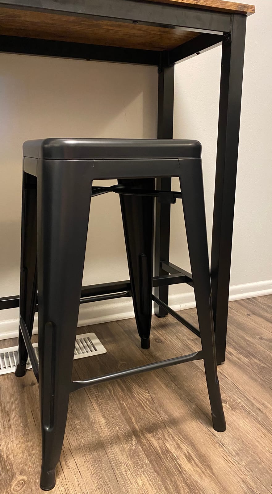 Yaheetech 24 Inch Metal Bar Stools Set of 4, Stackable Barstools, Metal customer photo 1