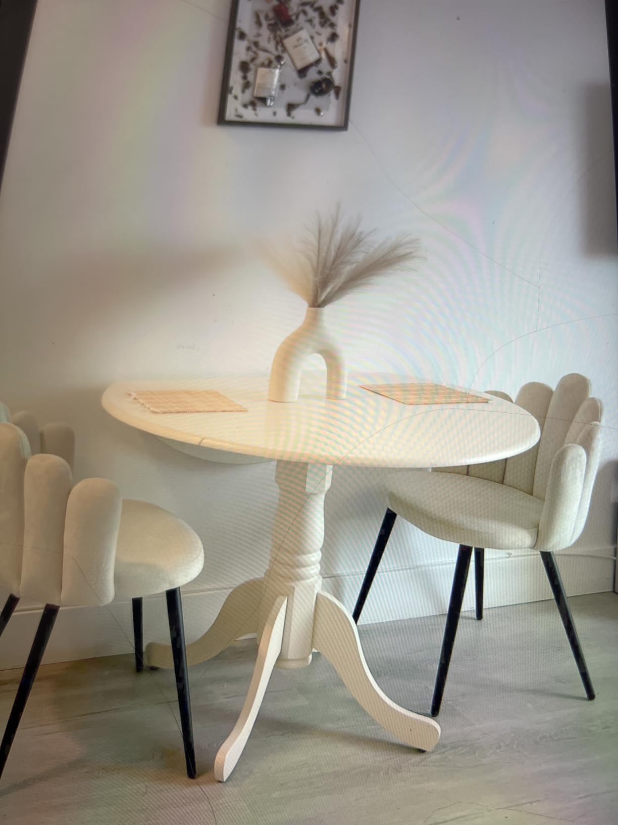 East West Furniture DLT-AWA-TP Dublin Dining Room Table - a Round Solid Wood Table Top with Dropleaf & Pedestal Base, 42x42 Inch, Walnut customer photo 2