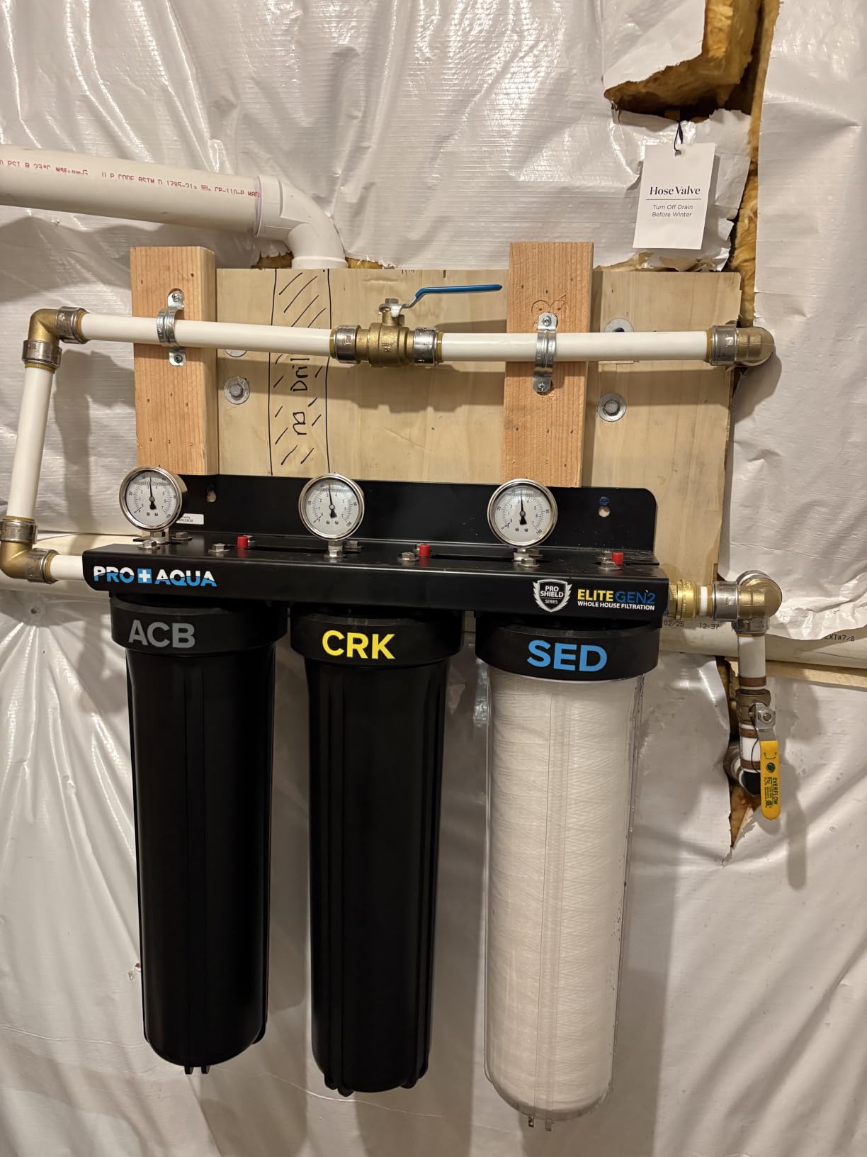 PRO+AQUA Elite Series GEN2 PRO-100-E 3-Stage Whole House Water Filtration System for City & Well Water with Pressure Gauges | Reduces Contaminants, Sediment, Chemicals, Heavy Metals, with 1” Ports customer photo 2