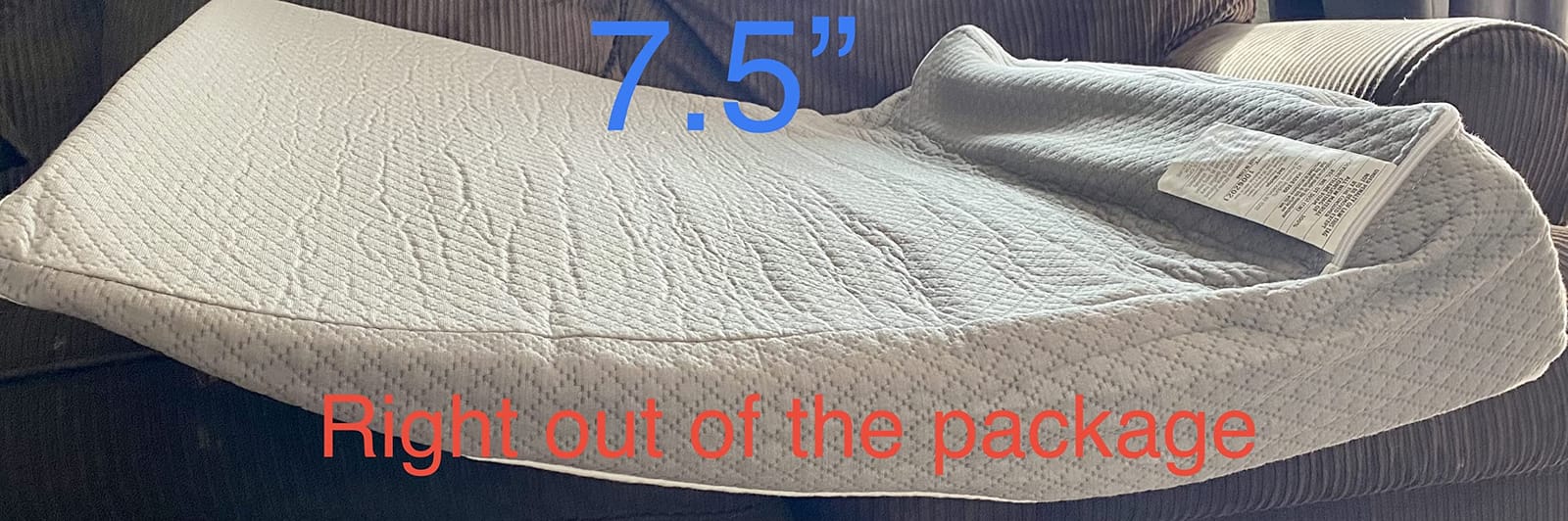 Kolbs Extra Wide Bed Wedge Pillow | Super Large, Memory Foam Top and Jacquard Cover | for Sleeping Acid Reflux GERD (7.5 Inch Height (31 x 33 x 7.5)) customer photo 1