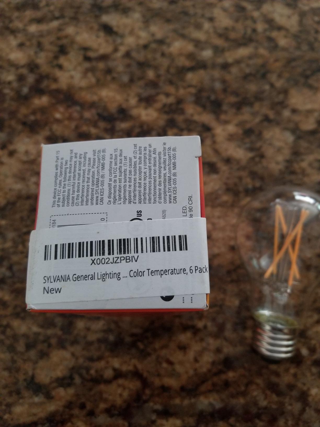 Sylvania Led Truwave Natural Series Light Bulb, 60W Equivalent, Efficient 8W A19, Medium Base, Dimmable, 800 Lumens, 2700K, Soft White, Clear - 6 Pack (40806) customer photo 1