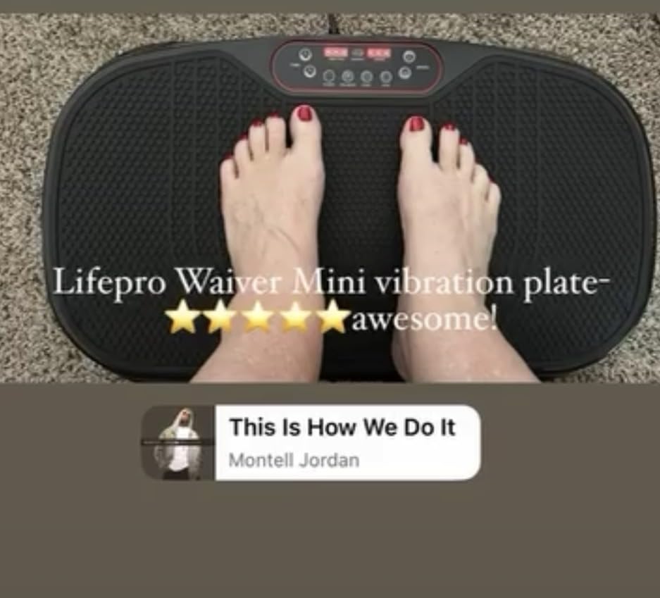Lifepro Waver Mini Vibration Plate Exercise Machine with Resistance Bands | Compact Design, 99 Speed Levels, 10 Presets, Non-Slip Surface — Vibration Plate for Lymphatic Drainage, Full Body Workout customer photo 1