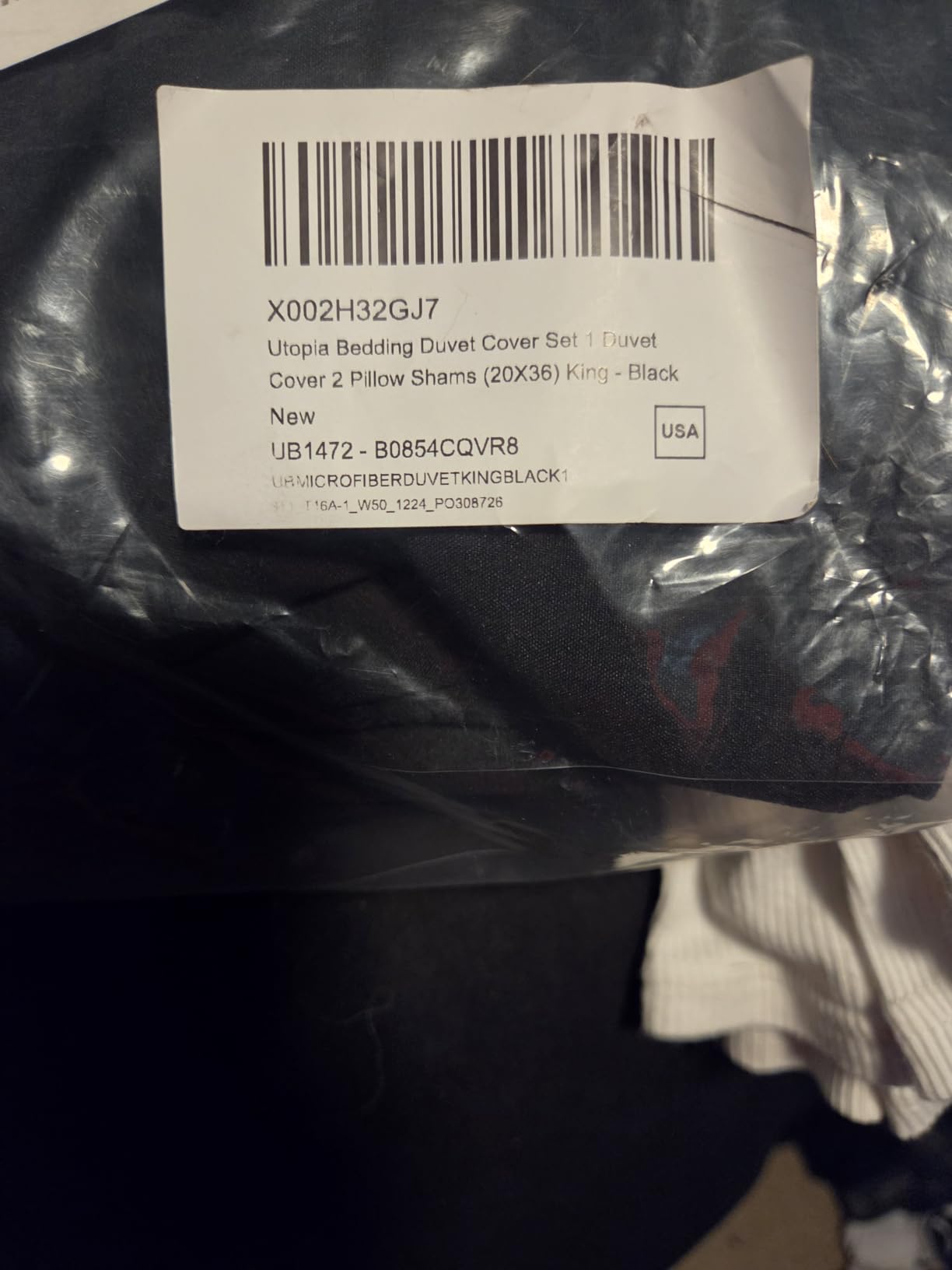 Duvet Cover King, 3 Piece Cotton Like Polyester With Zipper Closure, Black customer photo 2