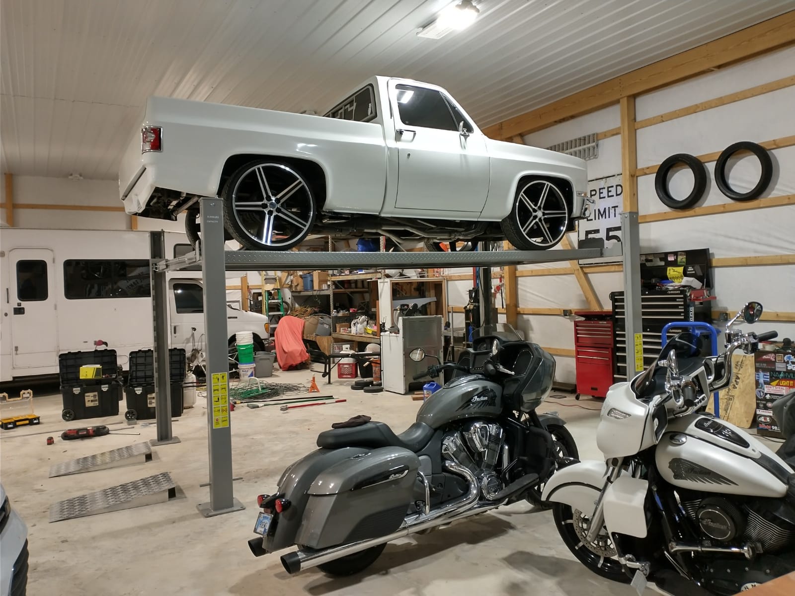 TRIUMPH NSS8TL 8000Lbs Taller Longer 4 Post Storage Service Car Auto Lift Truck Hoist customer photo 2