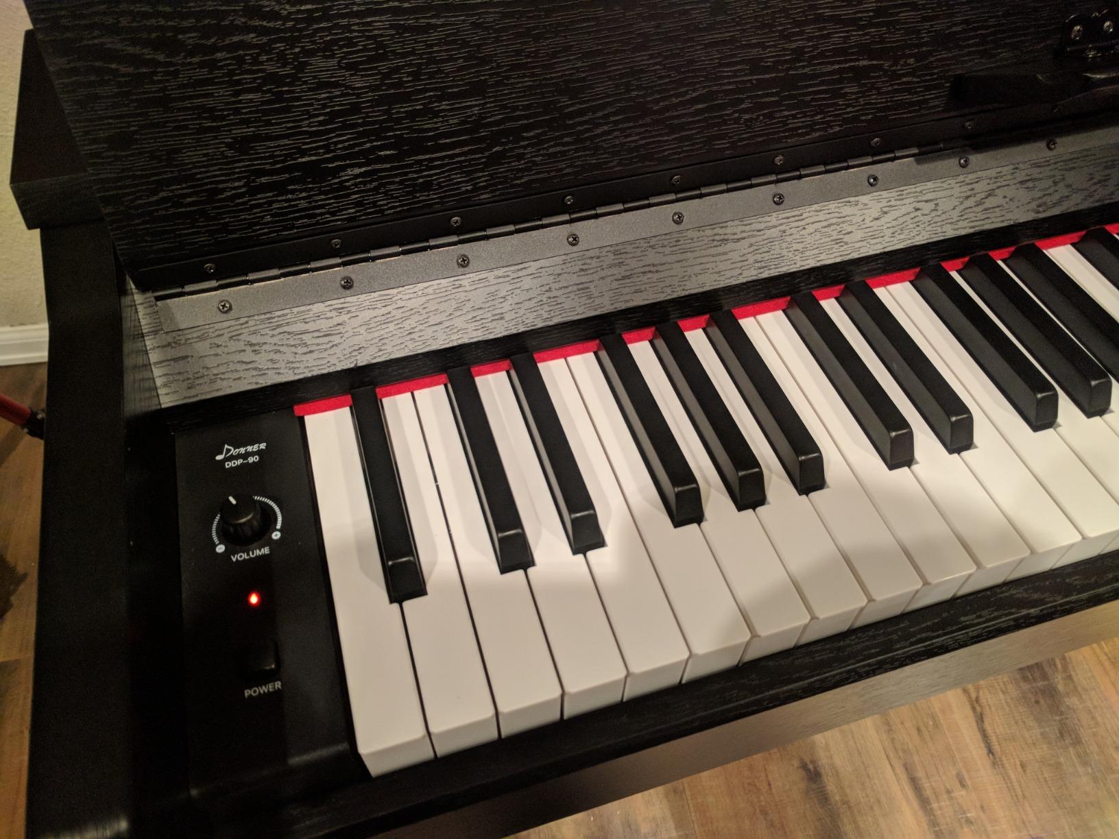 Donner DDP-90 Pro Digital Piano 88 Key Weighted Keyboard, Electric Piano Keyboard Full Size with Folding Cover, Three Pedals, Wireless MIDI Audio, 238 Tones, Gifts for Women Girls Beginners, Black customer photo 1