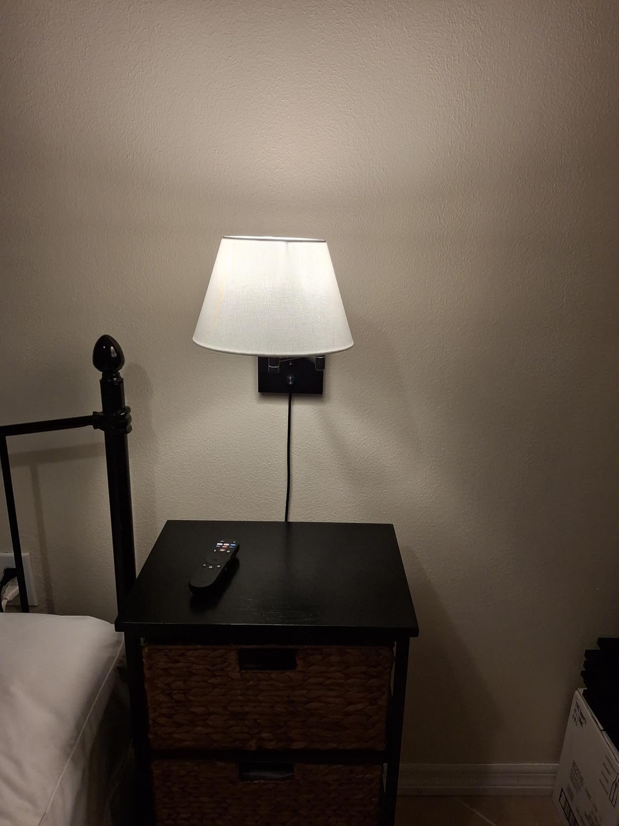 Pauwer Plug in Wall Sconce Set of 2, Swing Arm Wall Lamp (White Shade) customer photo 1