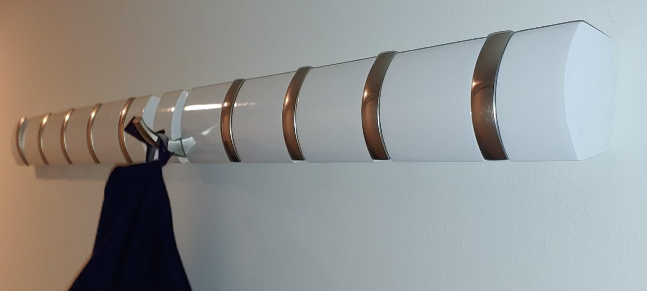 Umbra Flip Coat Rack, Wall Mounted 5-Hook Space Saving, Walnut/Gold customer photo 1
