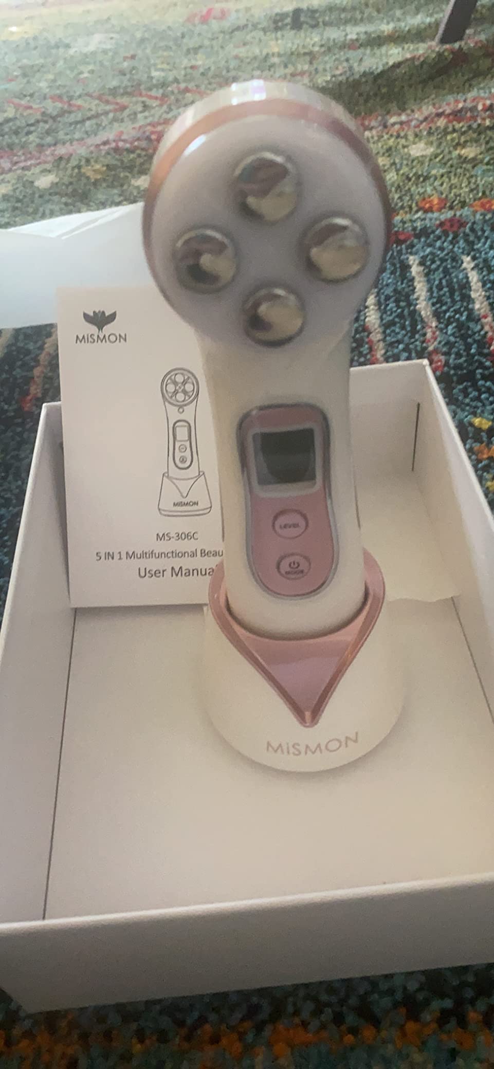 High Frequency Facial Machine 5 in 1 Facial Massager Micro-Current Recharable Facial Frequency Device customer photo 2