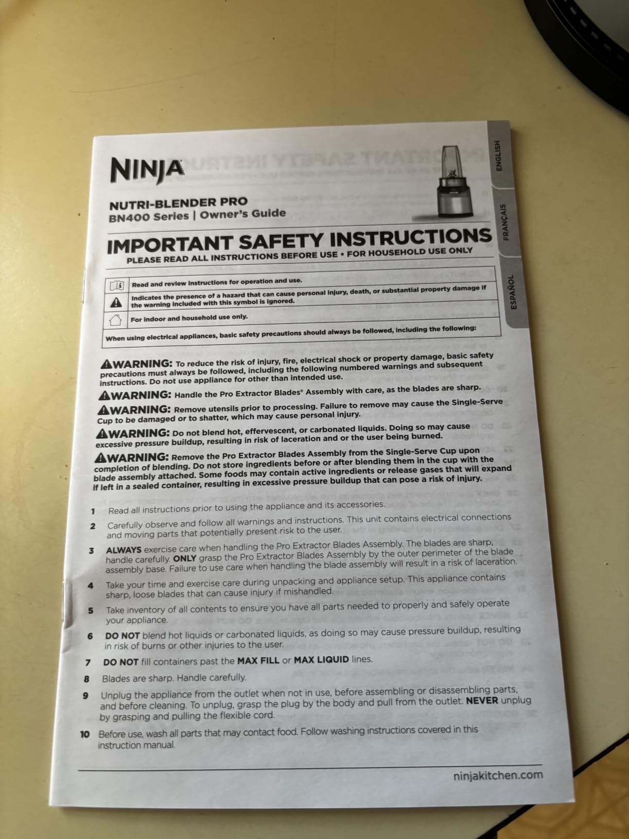 Ninja Nutri-Blender Pro with Auto iQ, 1100PW, (2) 24oz Cups, BN401 customer photo 2