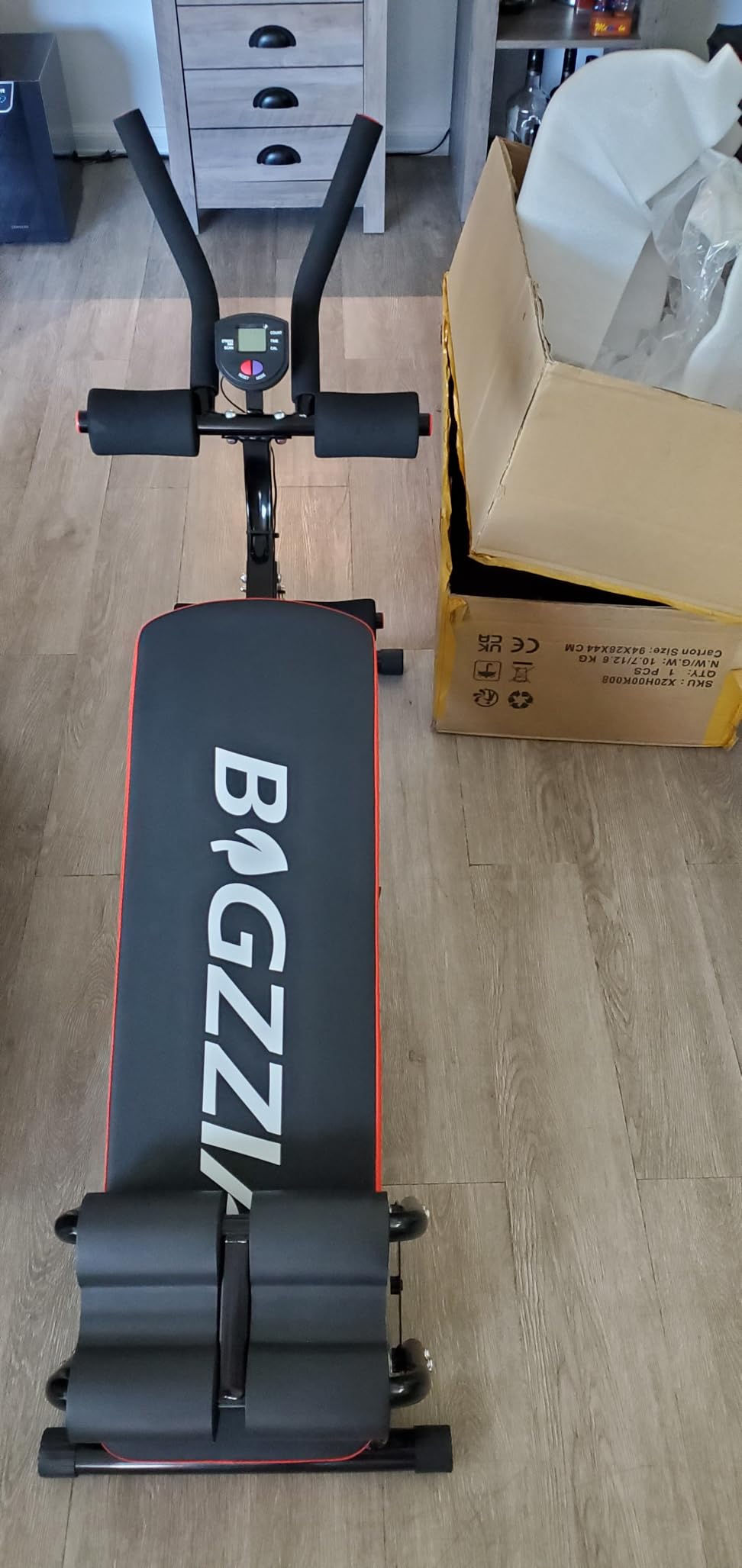 Bigzzia Ab Machine, 5-in-1 Adjustable Ab Workout Bench Core Abdomen Trainer for Stomach Workout, Crunch Machine Exercise Equipment for Home Gym - Sit UP, Push UP, Leg Press, Glider, Roman Chair, 330lbs Capacity customer photo 1