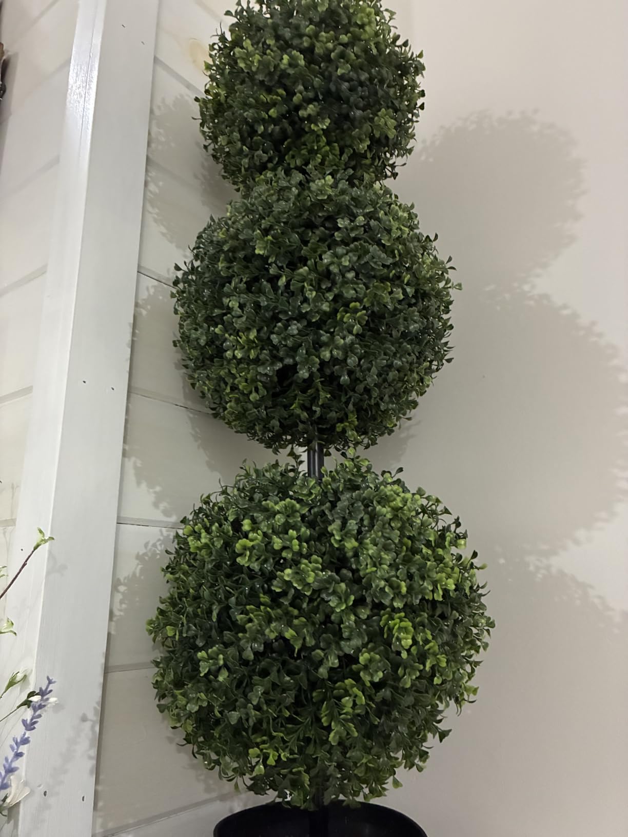 Nearly Natural 36 in Artificial Triple Ball Boxwood Topiary Tree with Pot customer photo 1