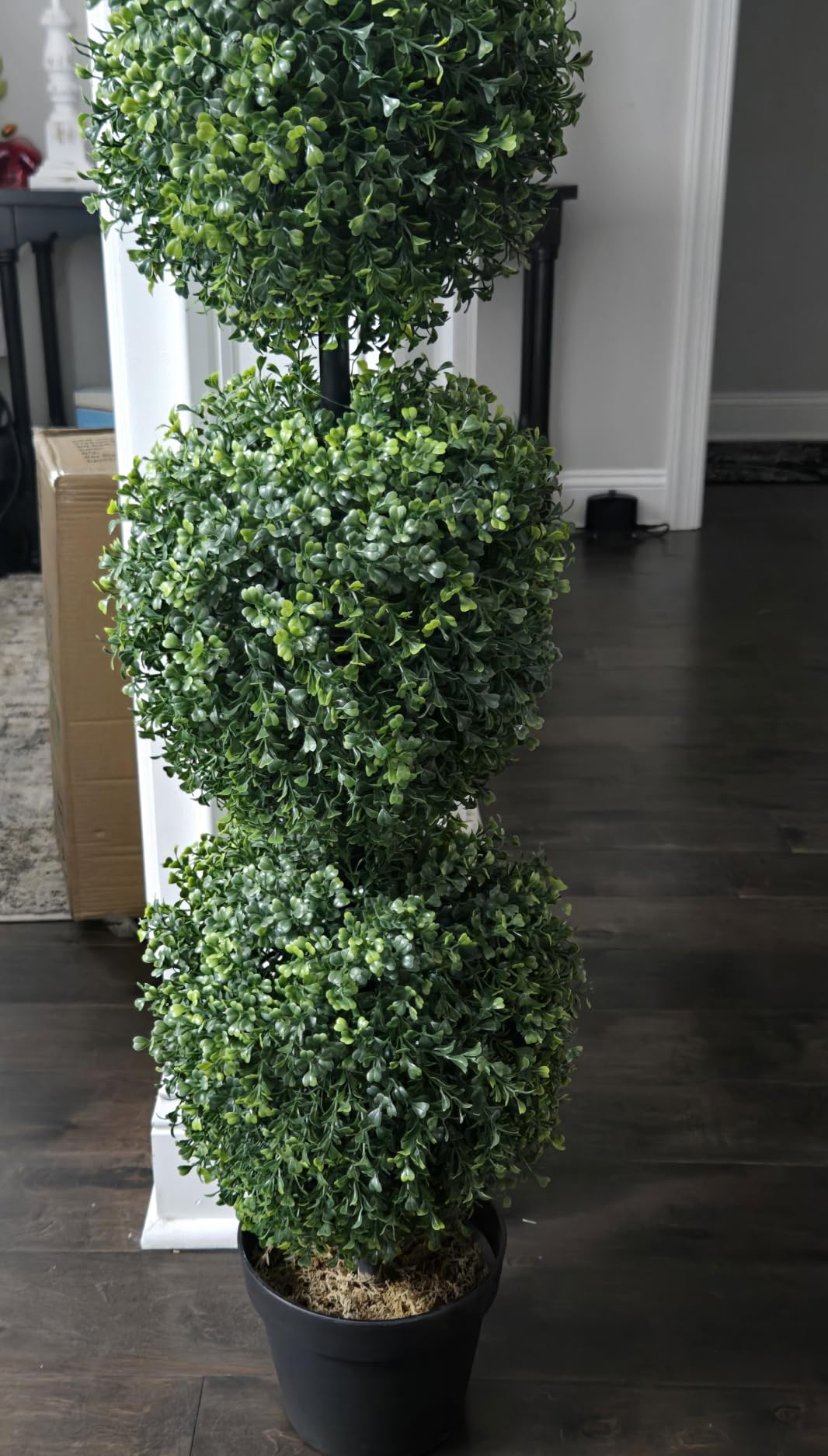 Nearly Natural 36 in Artificial Triple Ball Boxwood Topiary Tree with Pot customer photo 2
