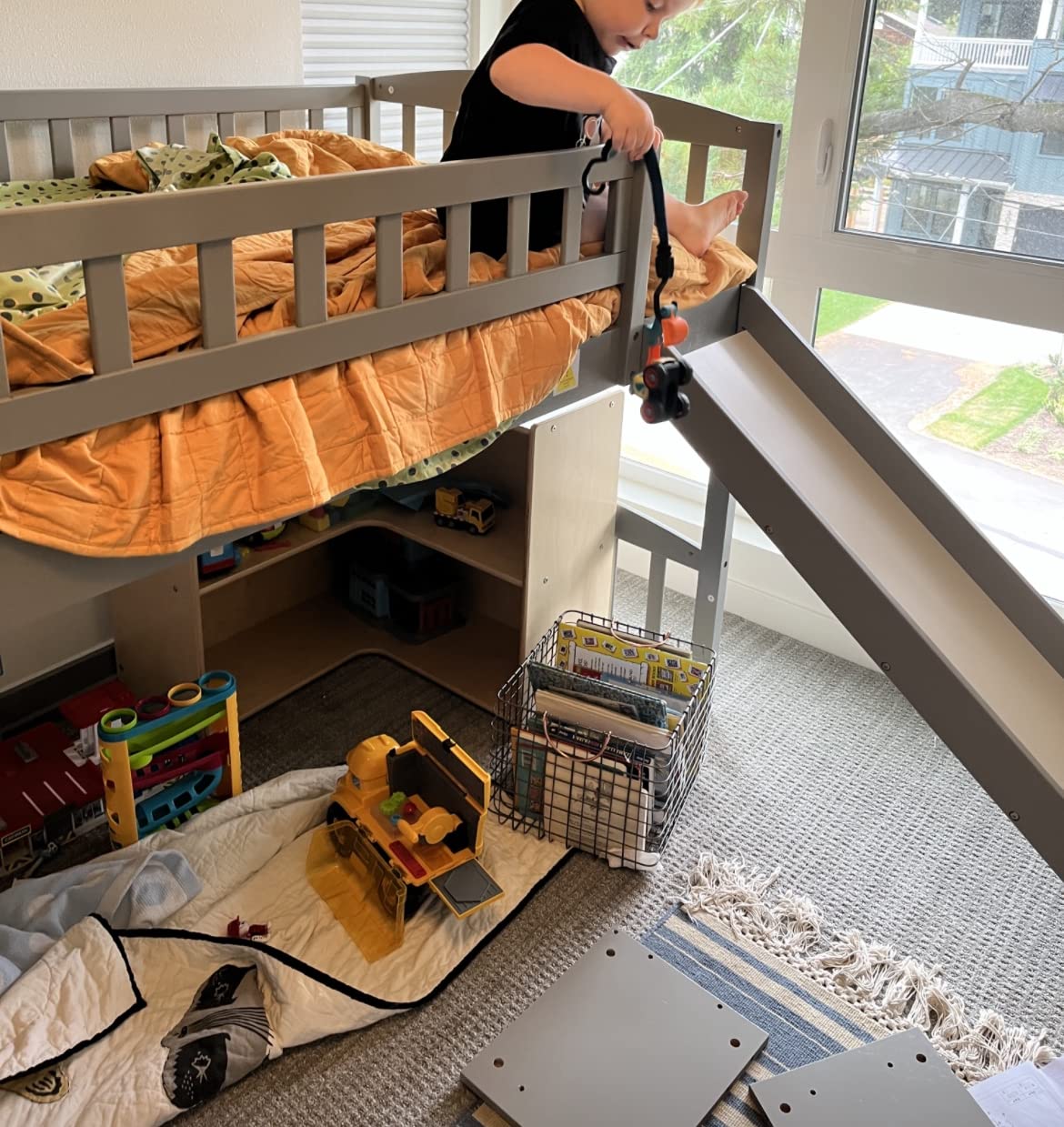 Twin Over Twin Stairway Bunk Bed with Convertible Slide & 2 Storage Drawers customer photo 1
