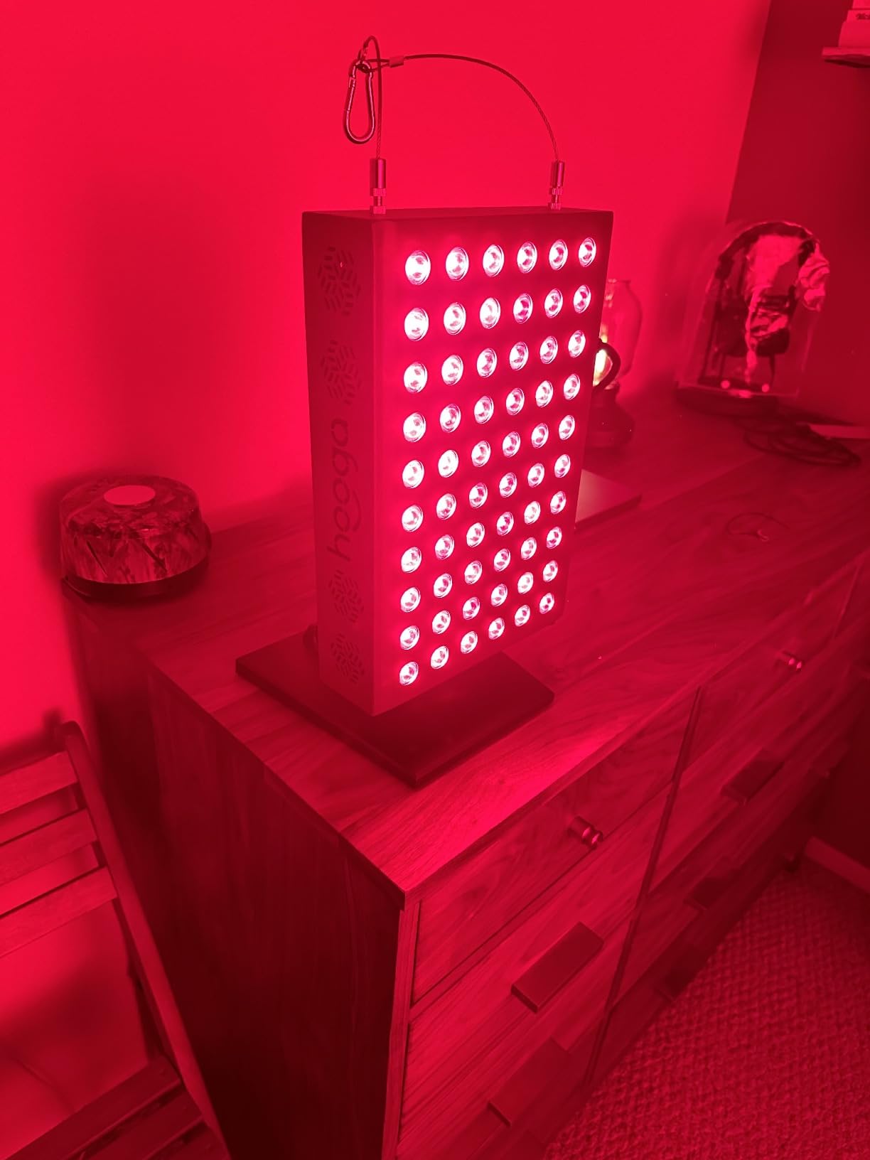 Hooga Red Light Therapy Panel Device – 660nm Red & 850nm Near Infrared Light Therapy, LED Light Therapy Lamp, 60 Dual Chip LEDs, Timer, Table Top Stand Included – PRO300 customer photo 1